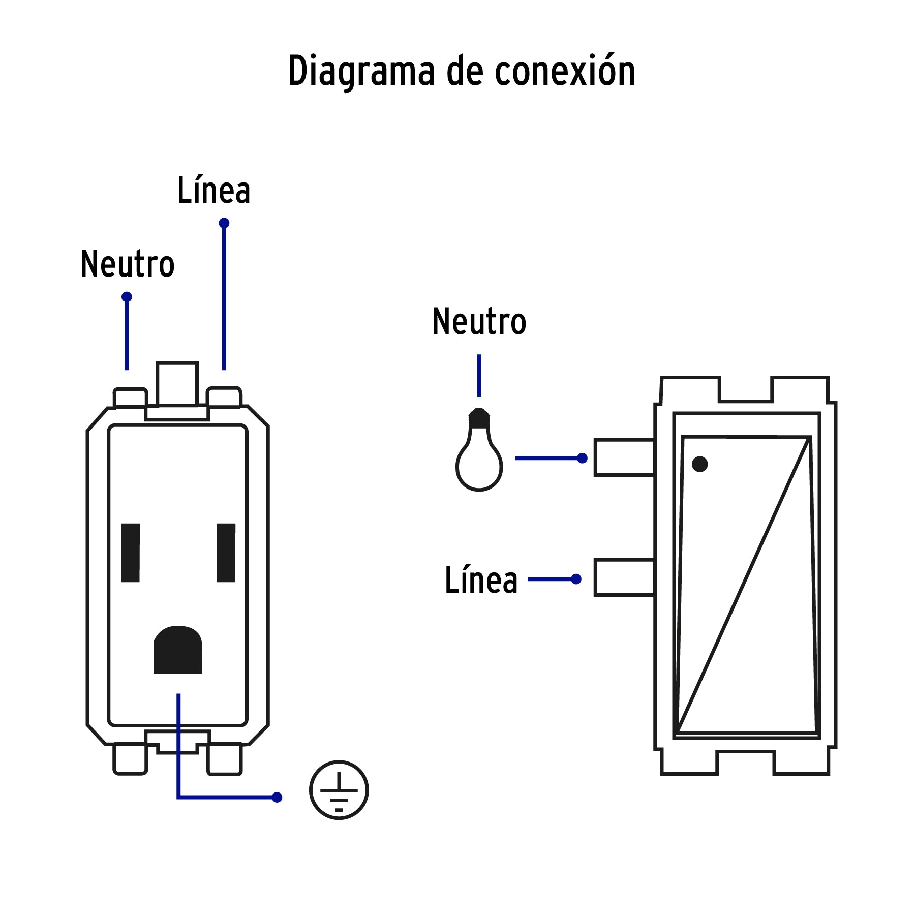 Placa armada contacto 2 interruptores, negro, Línea Italiana