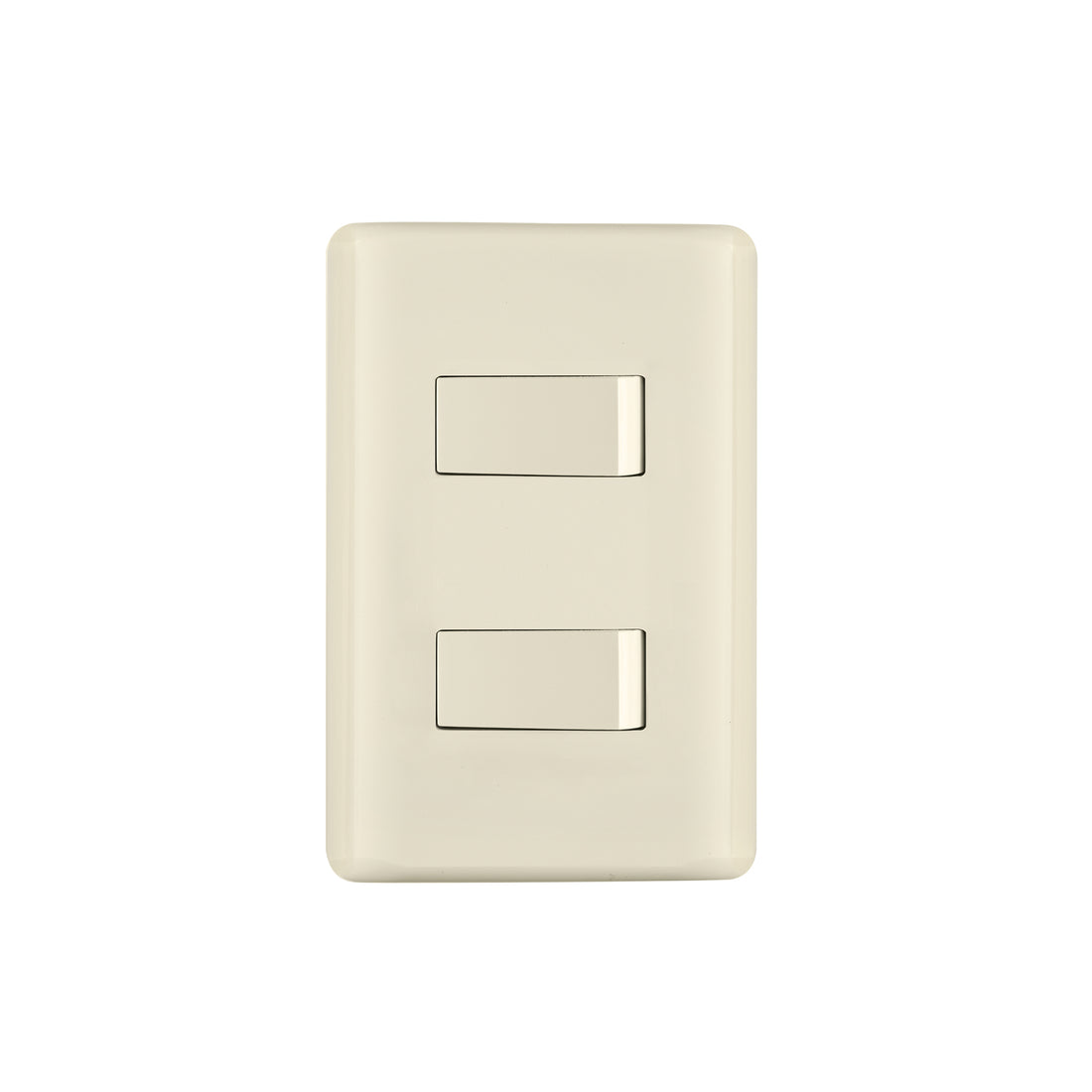 Placa armada, 2 interruptores, marfil, VOLTECK