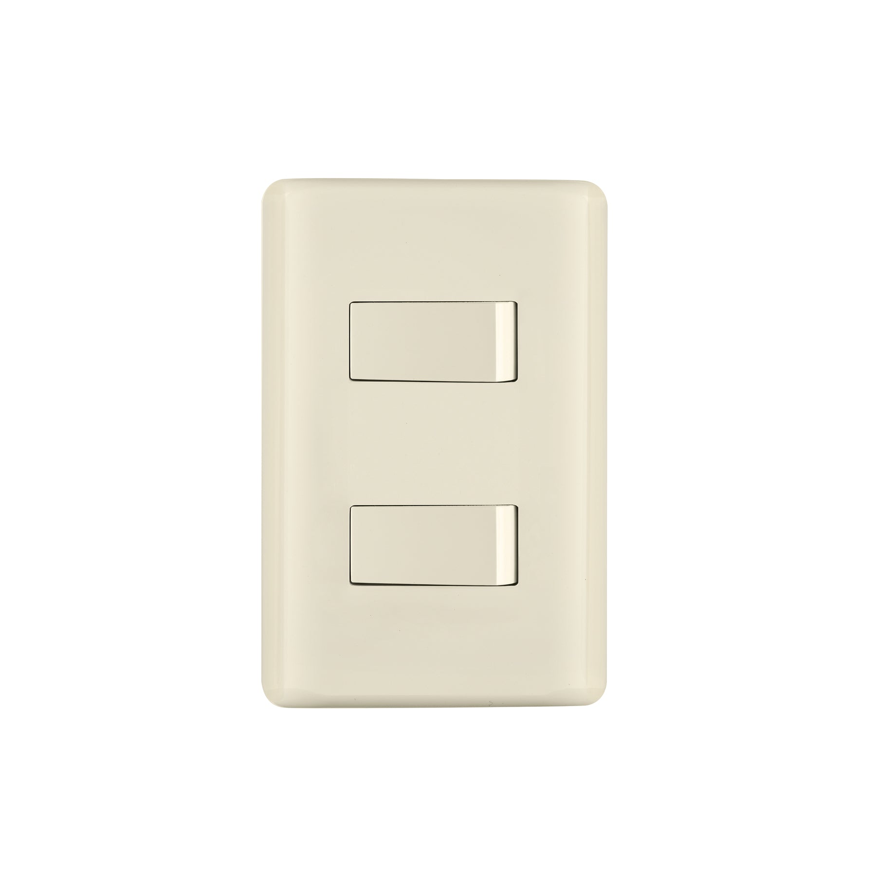 Placa armada, 2 interruptores, marfil, VOLTECK