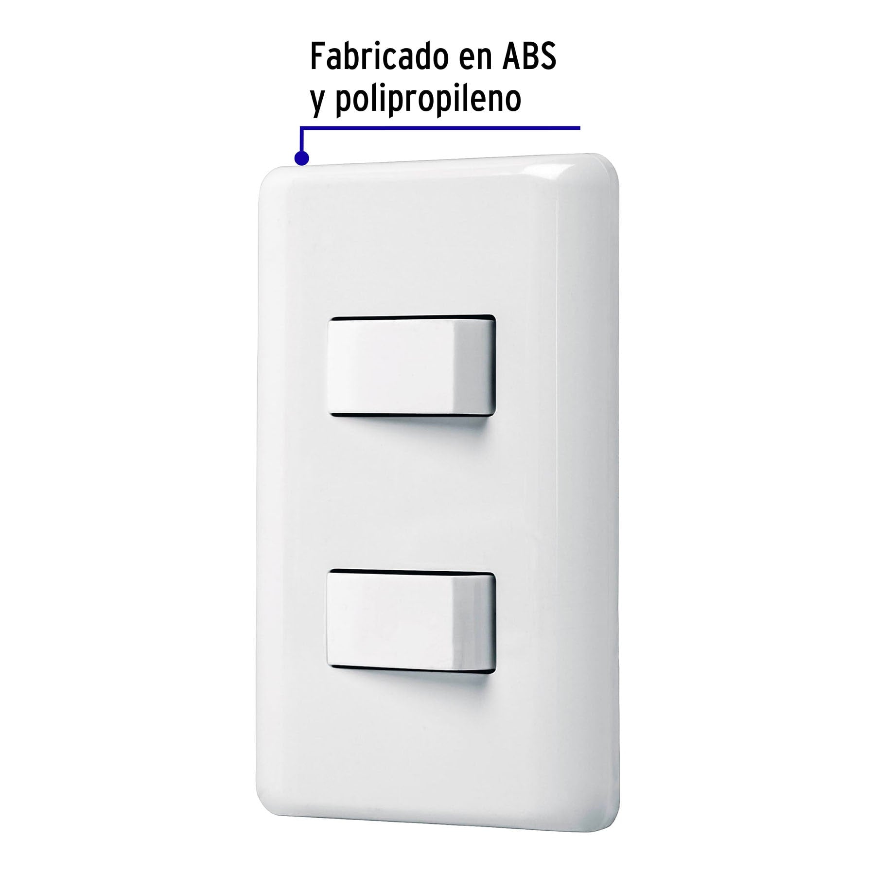 Placa armada con 2 interruptores sencillos, VOLTECK BASIC