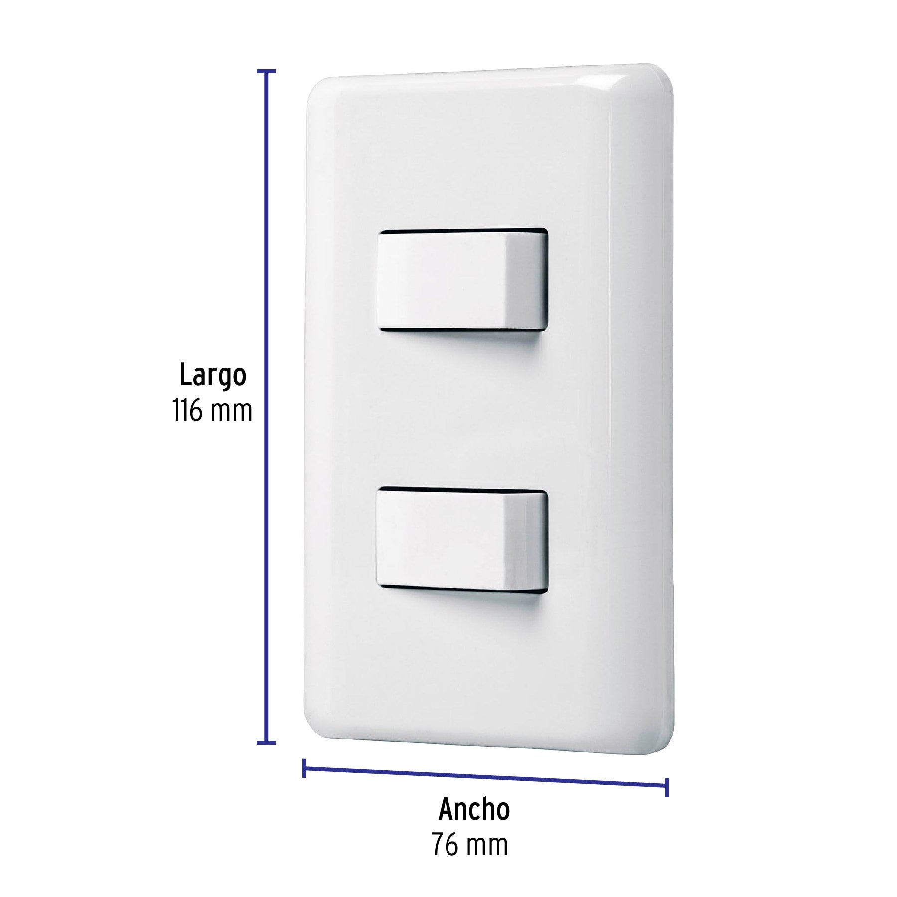 Placa armada con 2 interruptores sencillos, VOLTECK BASIC