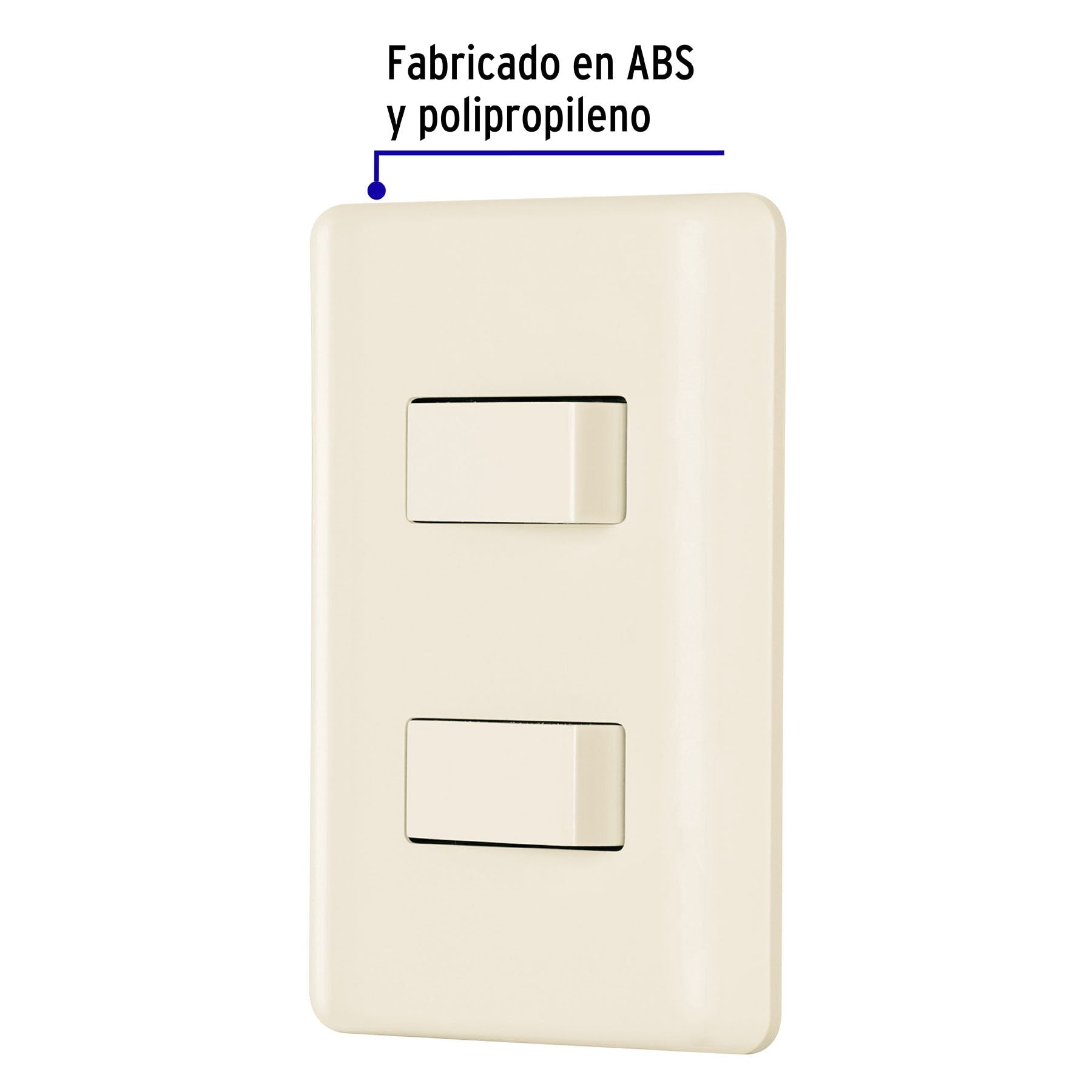Placa armada 1 interruptor y 1 escalera, marfil, BASIC