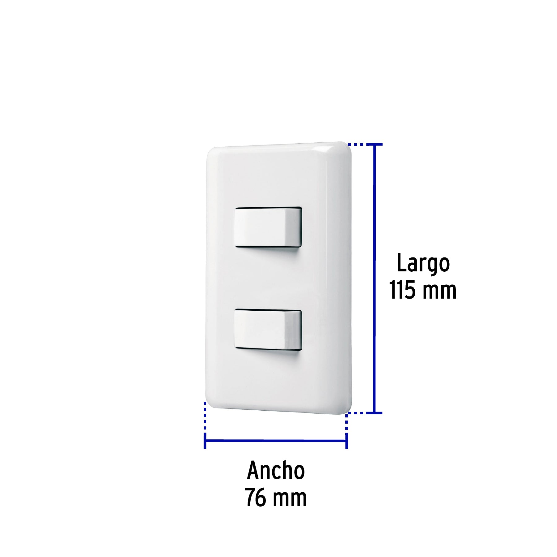 Placa armada 1 interruptor sencillo + 1 de 3 vías, BASIC