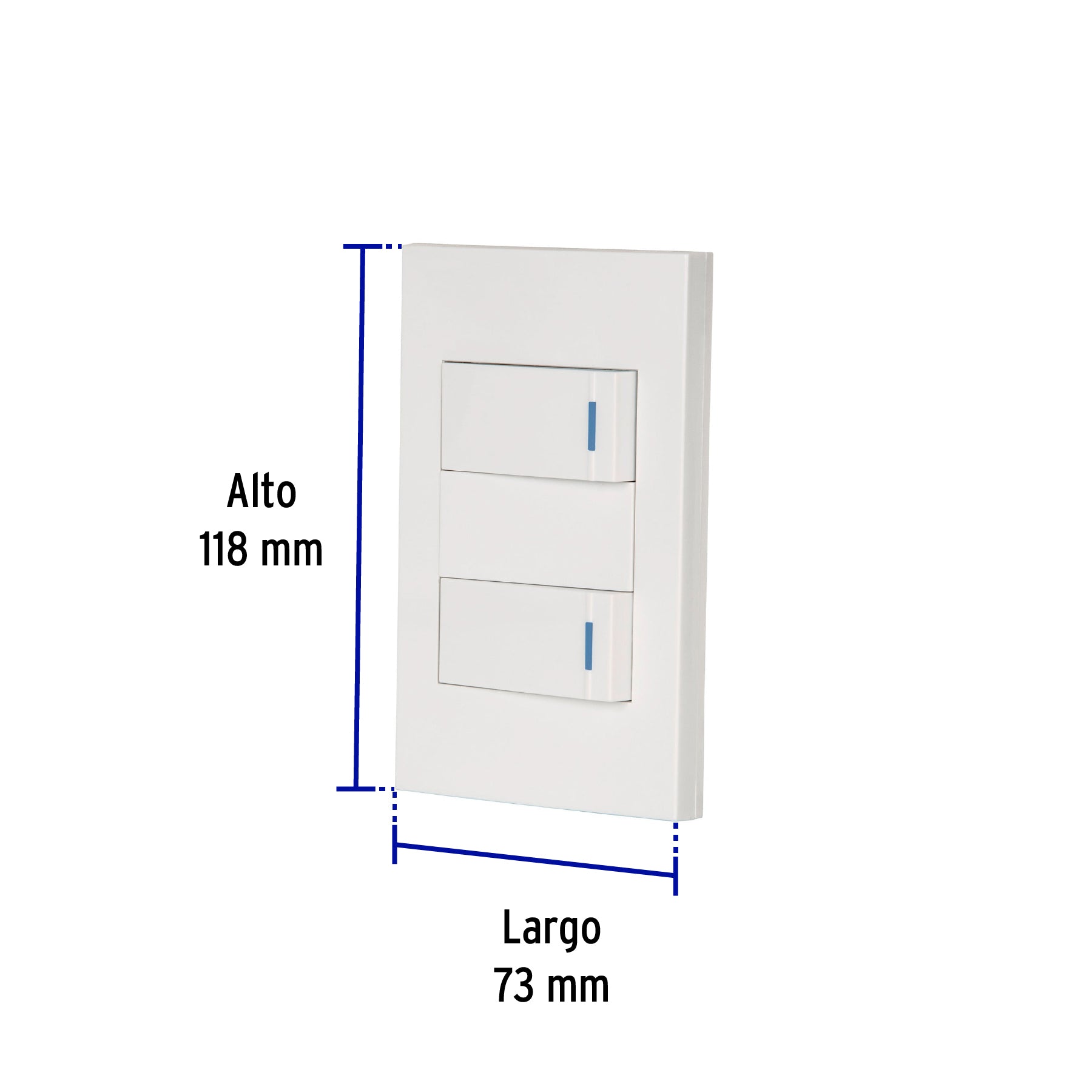 Placa armada 2 interruptores, 1 módulo, Española, blanco