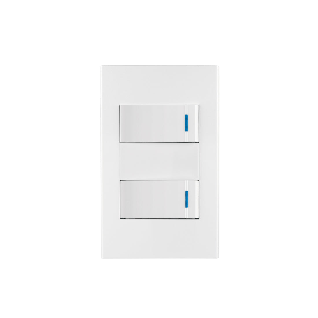 Placa armada 2 interruptores 1de 3vías,1 mod,Española,blanco