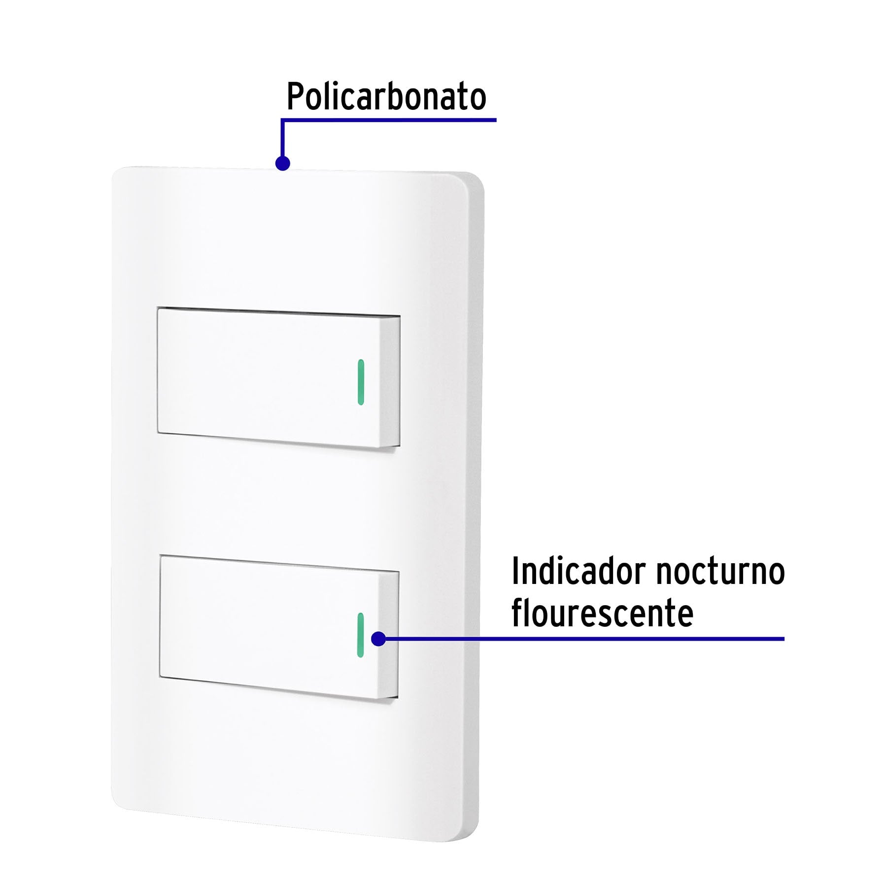 Placa armada blanca 1 interruptor y 1 de 3 vías 1 mód,Lisboa