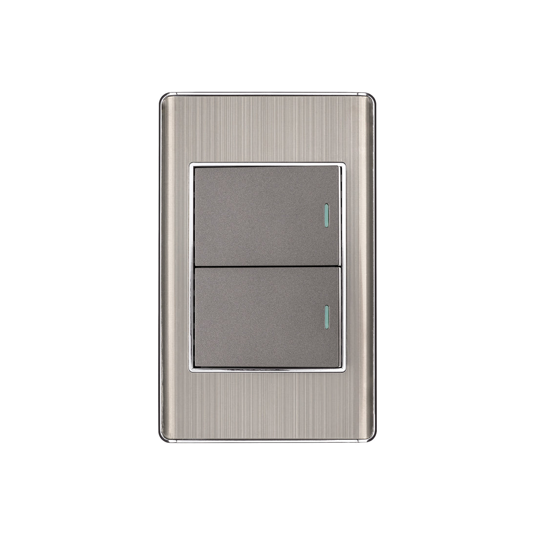 Placa armada acero inox 2 interruptores 1.5 módulos, Lisboa