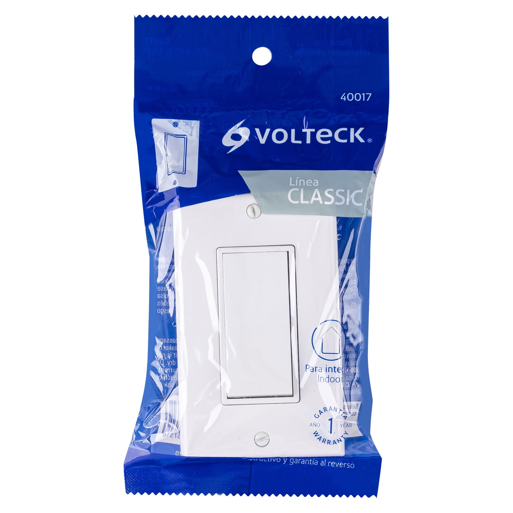 Placa armada con interruptor sencillo Classic, VOLTECK