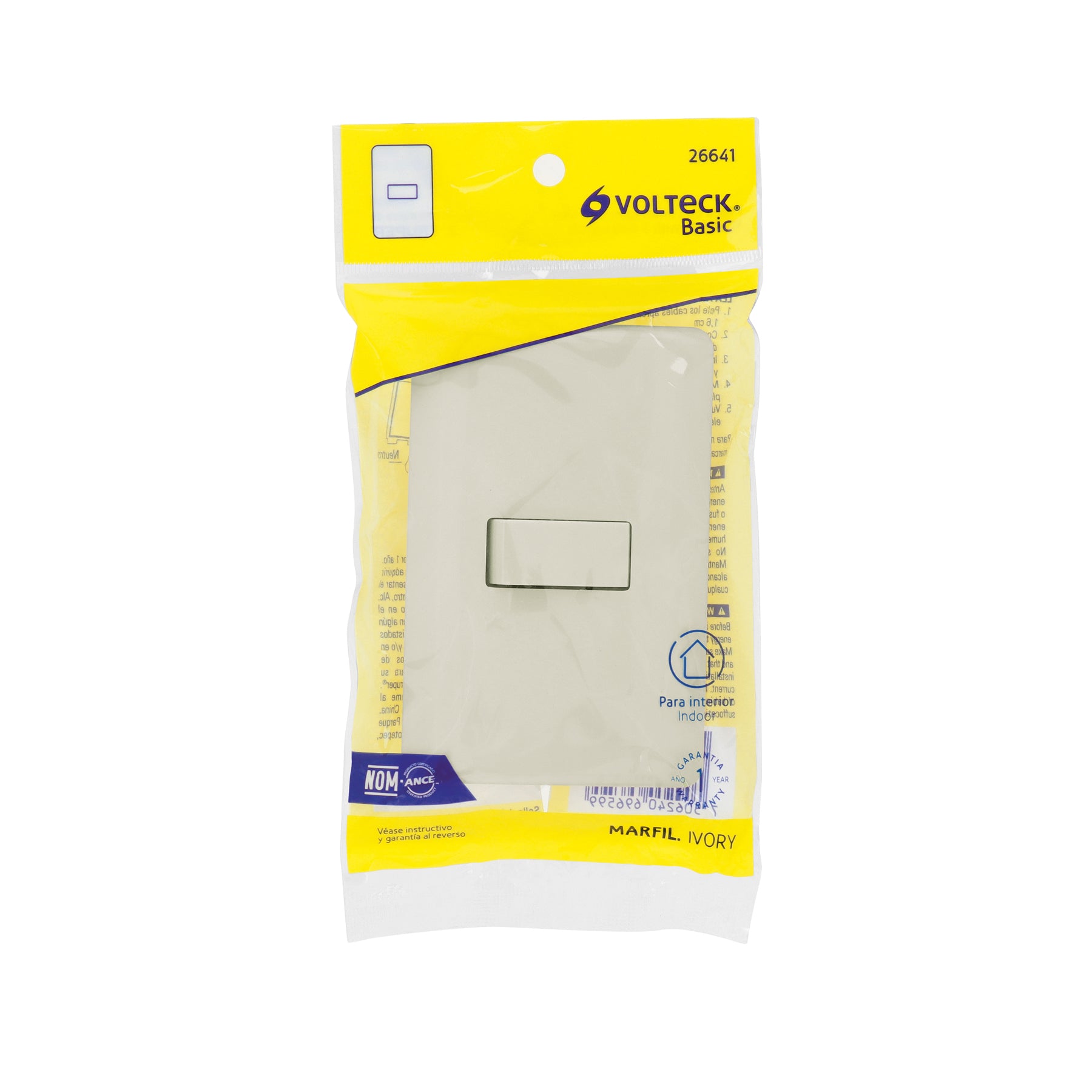 Placa armada 1 interruptor de escalera, marfil, BASIC