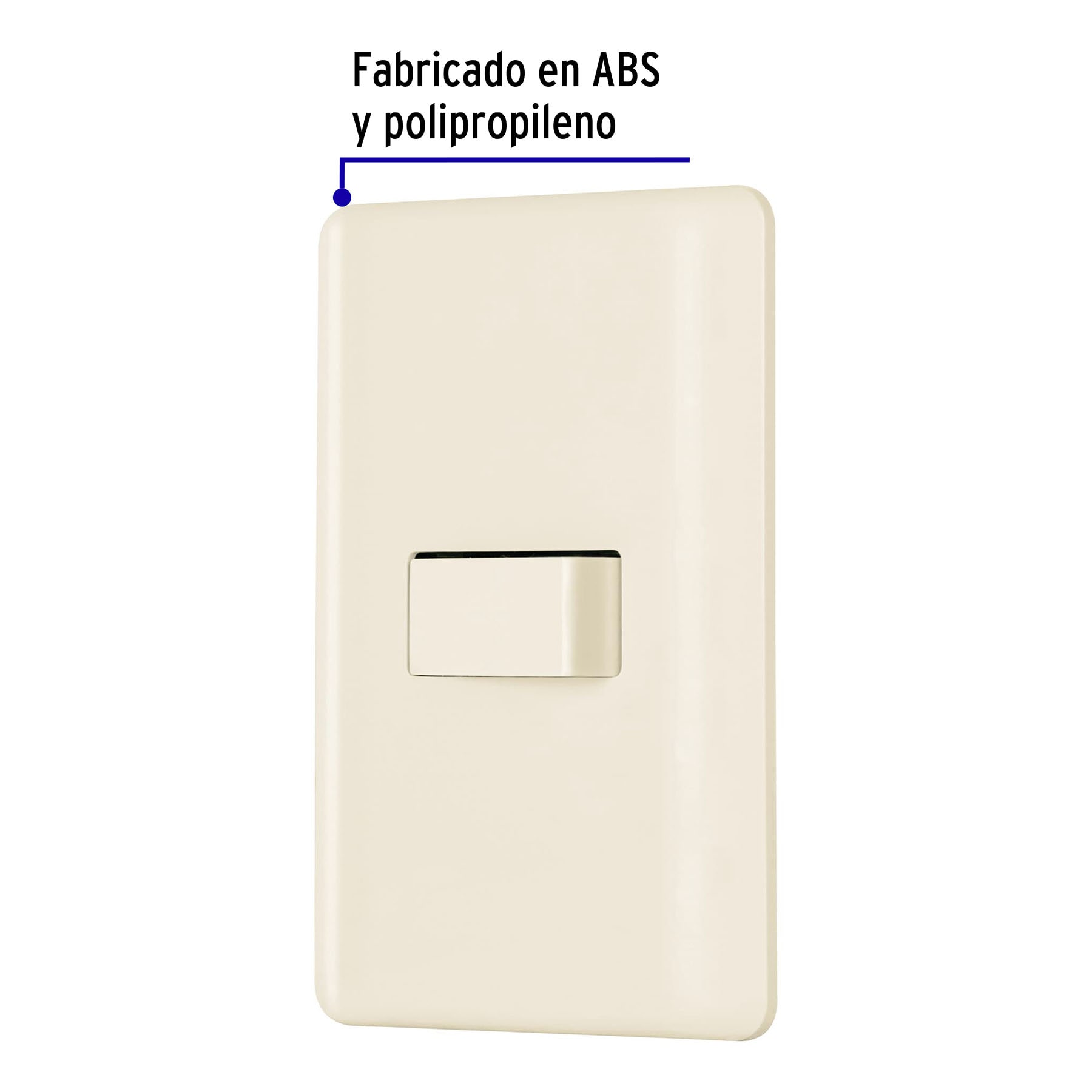 Placa armada 1 interruptor de escalera, marfil, BASIC
