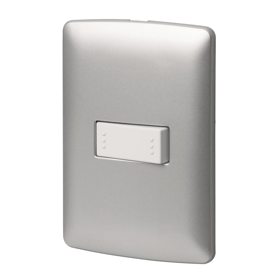 Placa armada 1 interruptor escalera plata, línea Italiana