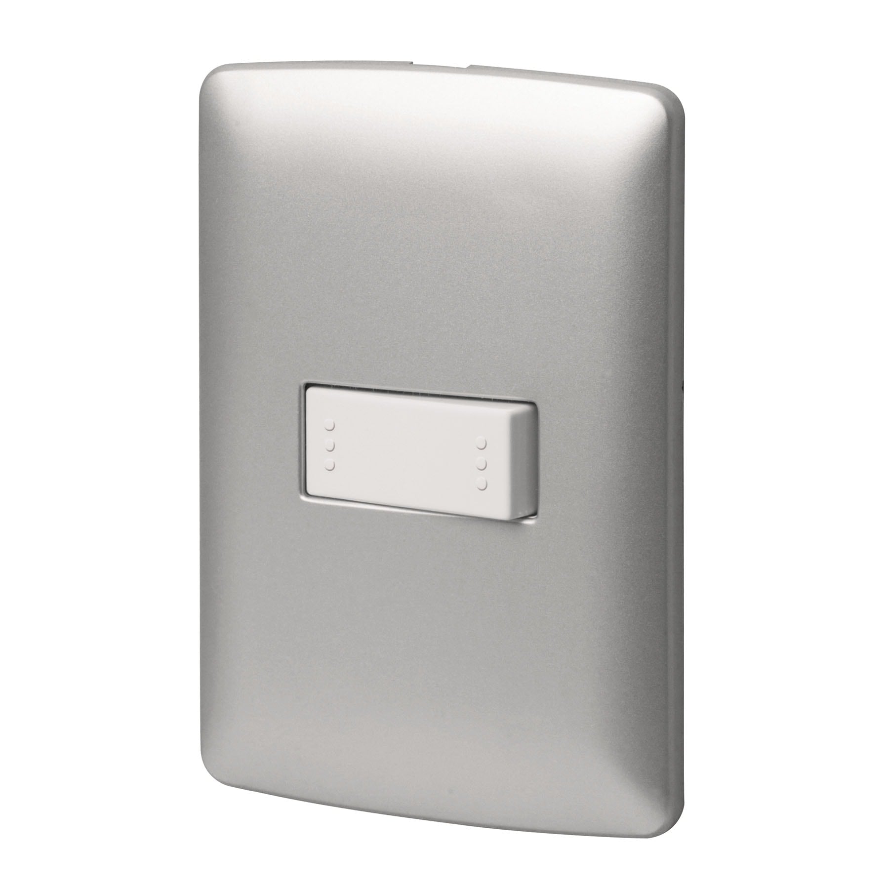 Placa armada 1 interruptor escalera plata, línea Italiana