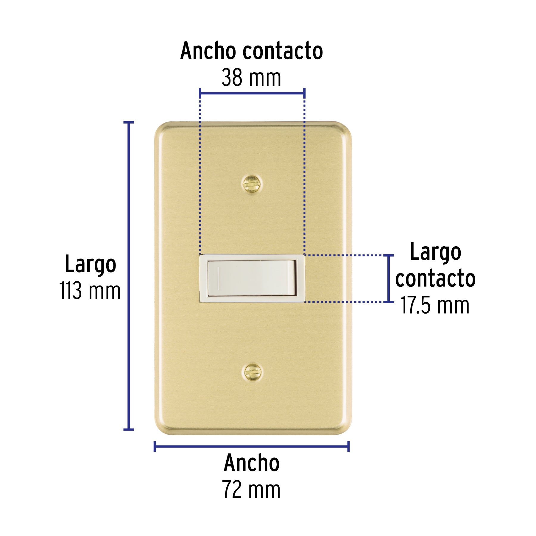 Placa armada con interruptor sencillo, línea Económica