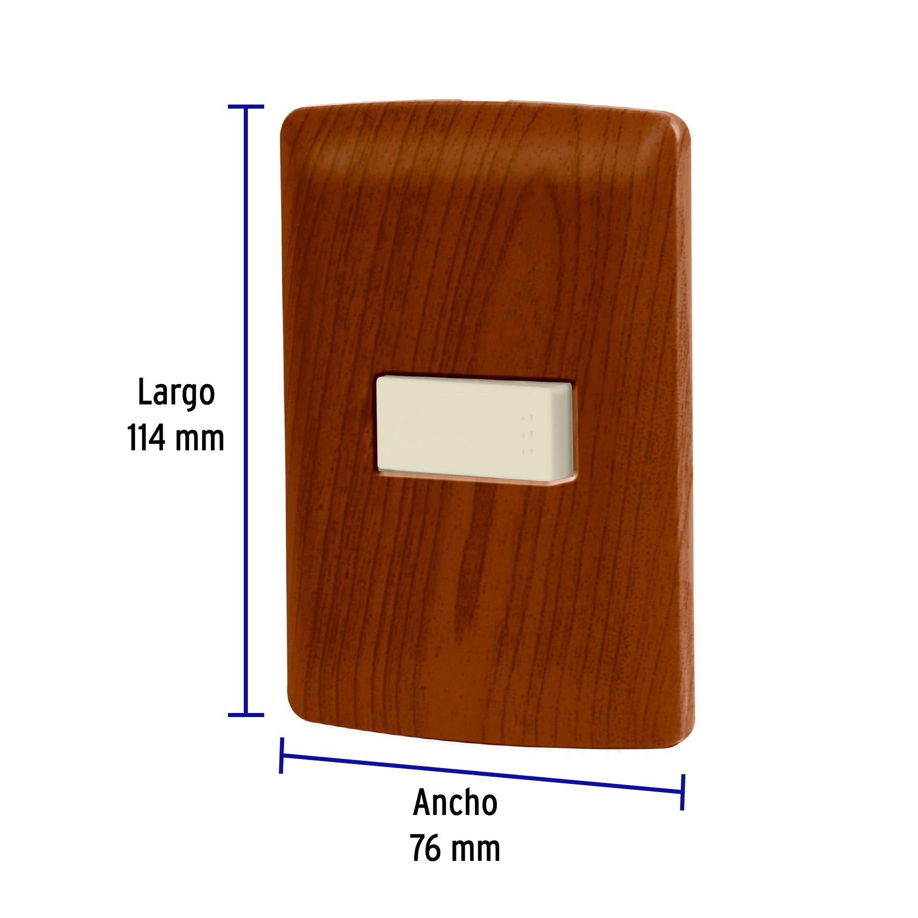 Placa armada 1 interruptor sencillo, madera, línea Italiana