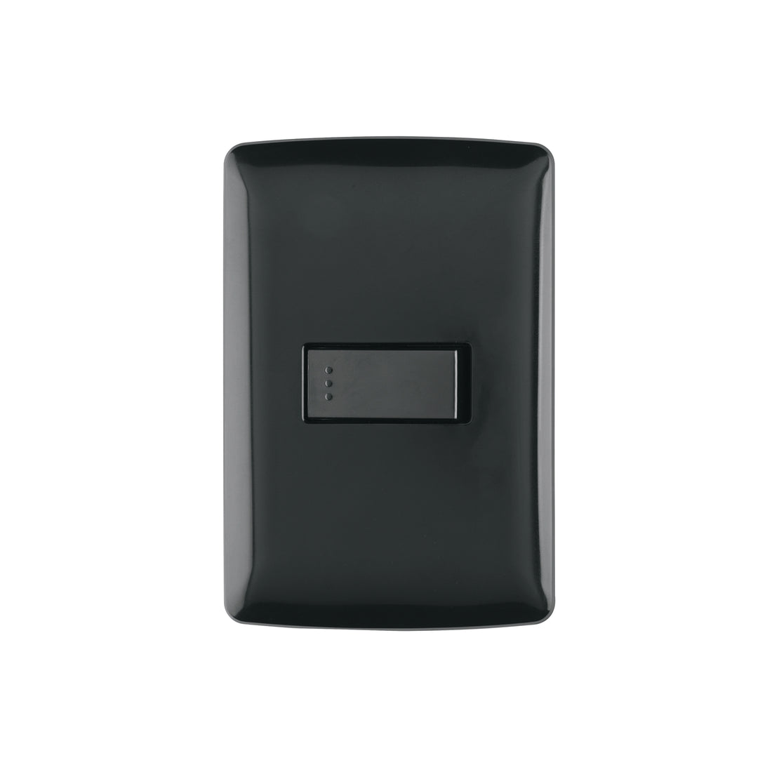 Placa armada 1 interruptor sencillo, negro, línea Italiana