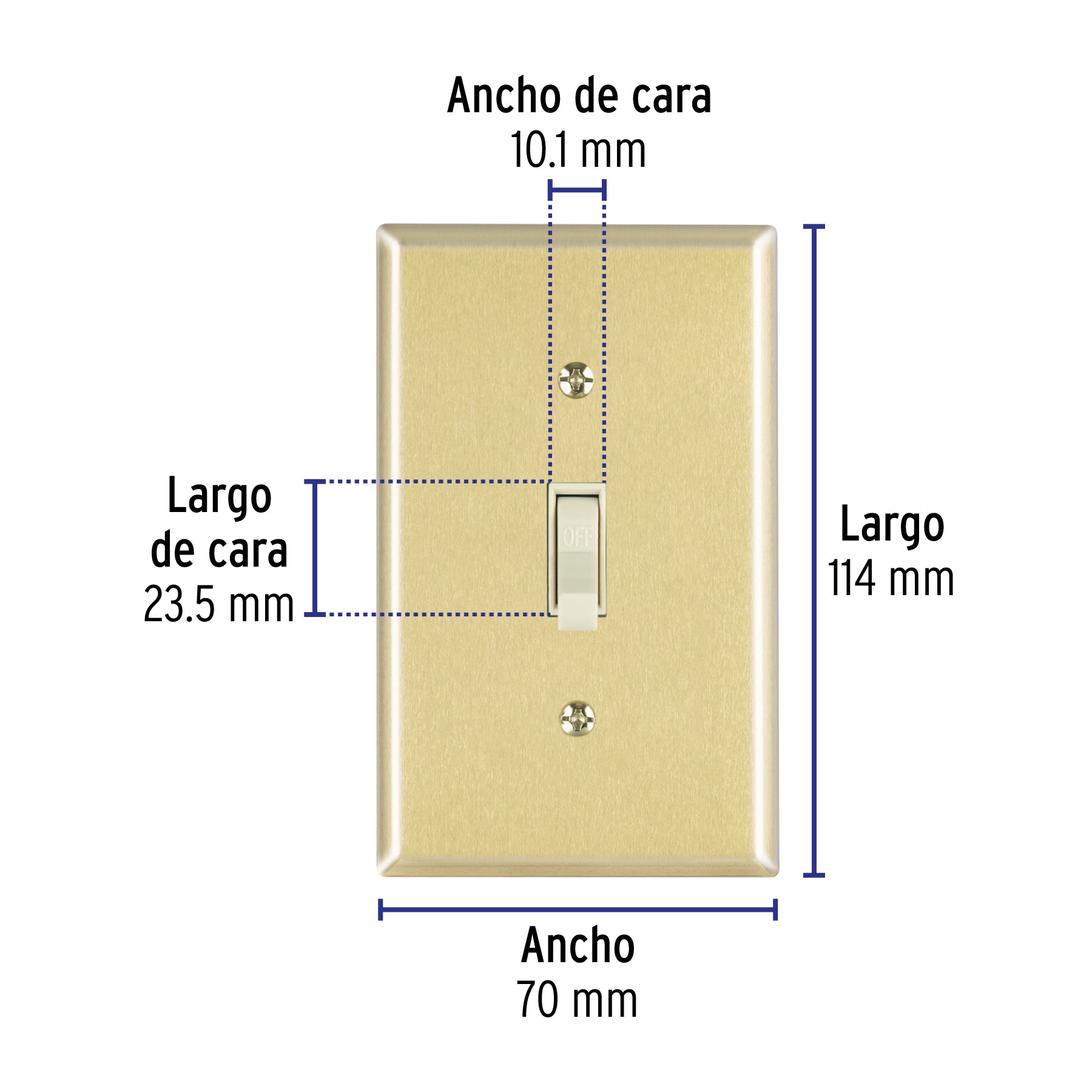 Placa armada interruptor sencillo, línea Standard, aluminio