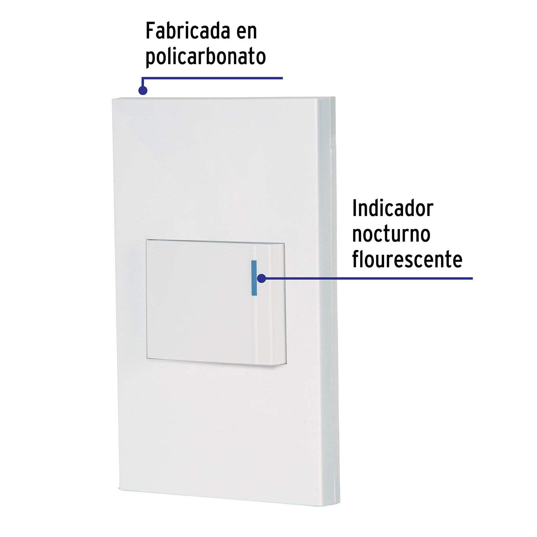 Placa armada 1 interruptor, 1.5 módulos, Española, blanco