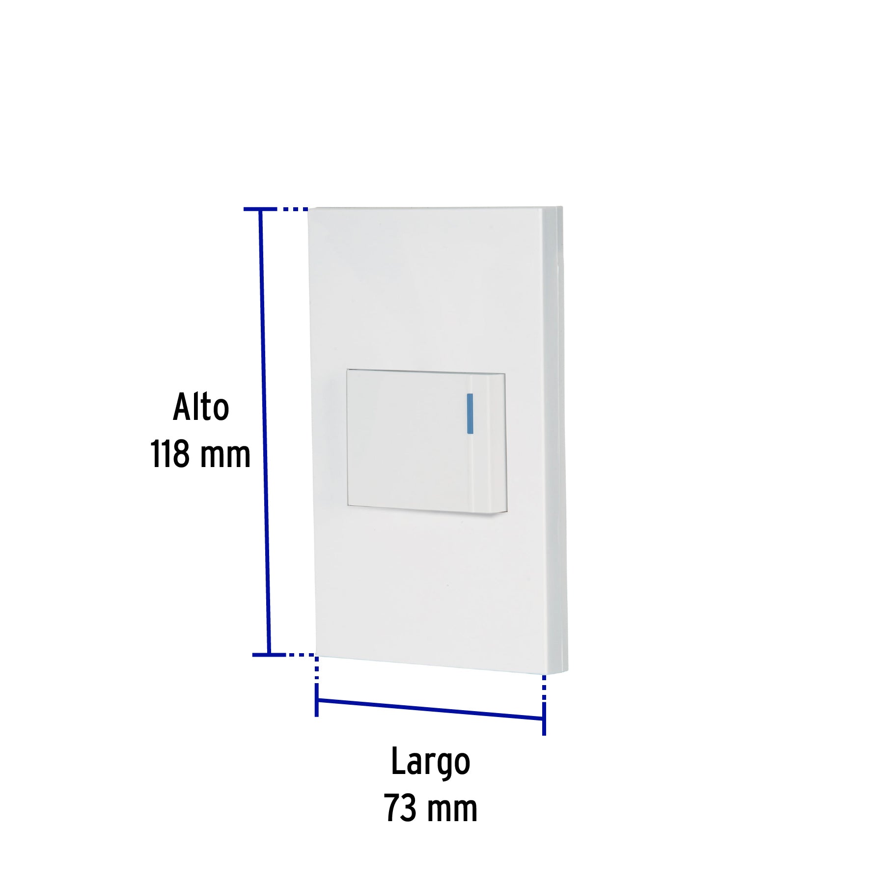Placa armada 1 interruptor, 1.5 módulos, Española, blanco