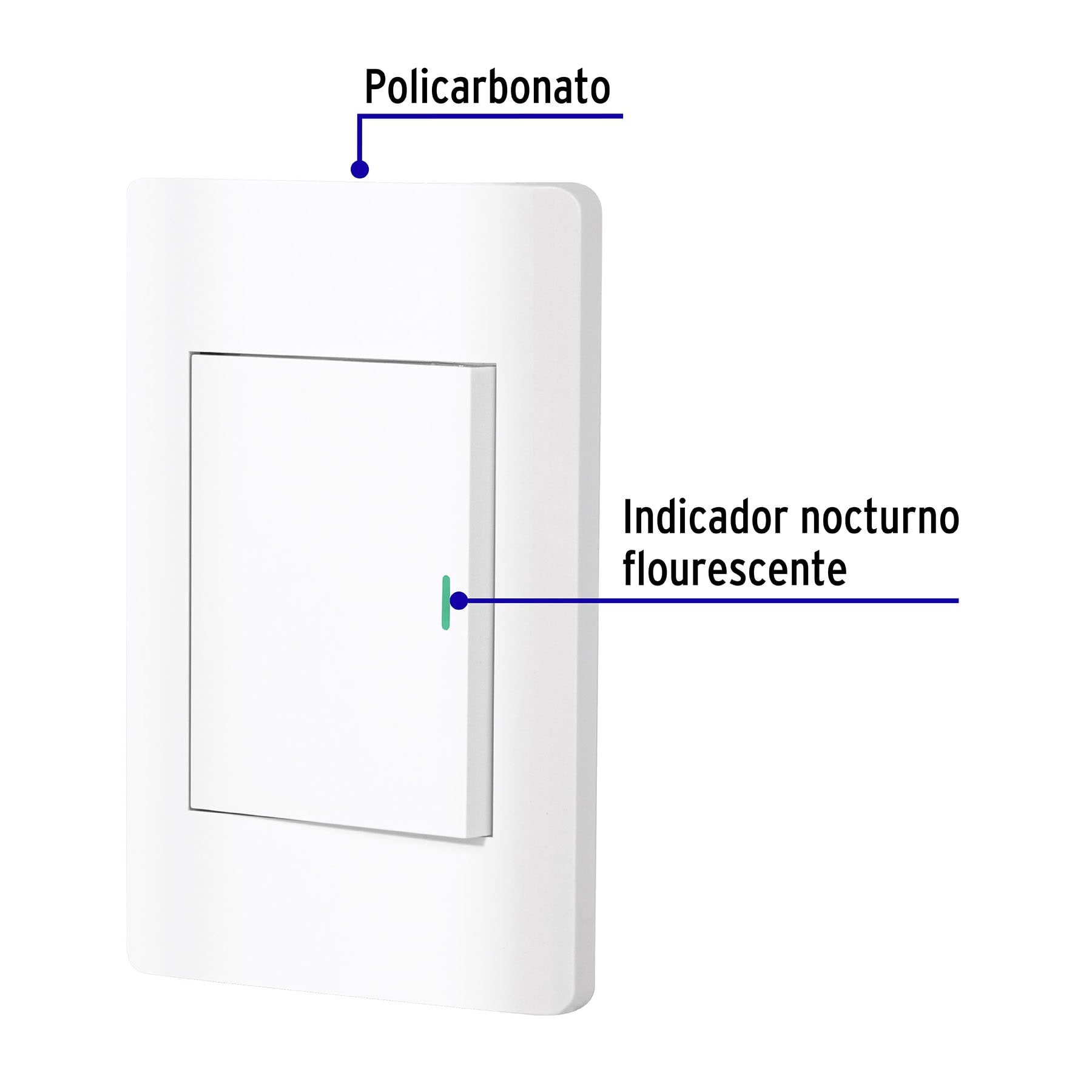 Placa armada blanca 1 interruptor 3 módulos, Lisboa, VOLTECK
