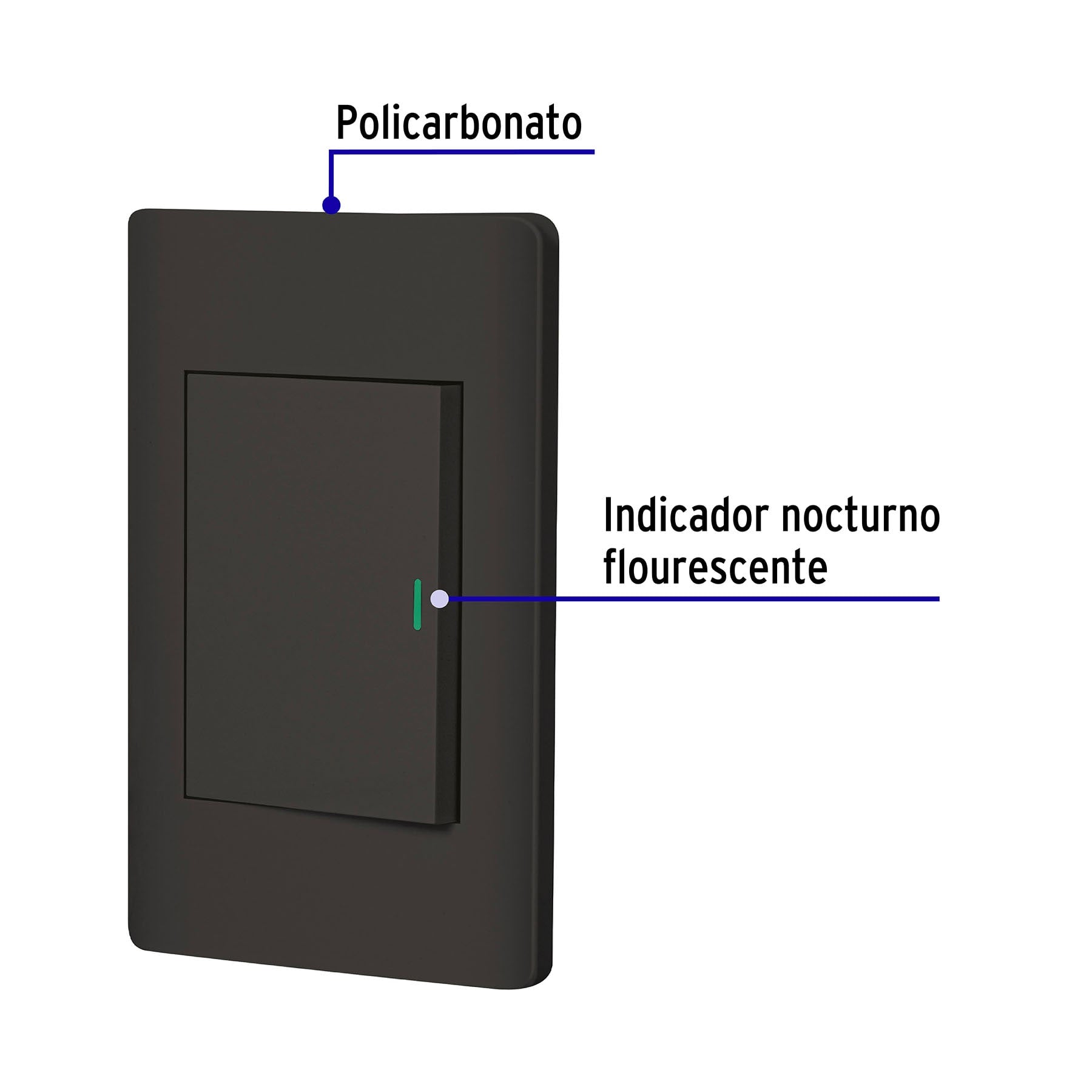 Placa armada negra 1 interruptor 3 módulos, Lisboa, VOLTECK