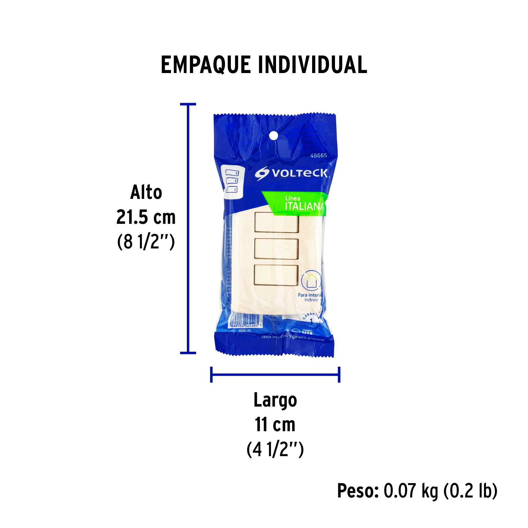 Placa armada 2 interruptores 1escalera,marfil,línea Italiana - Empaque