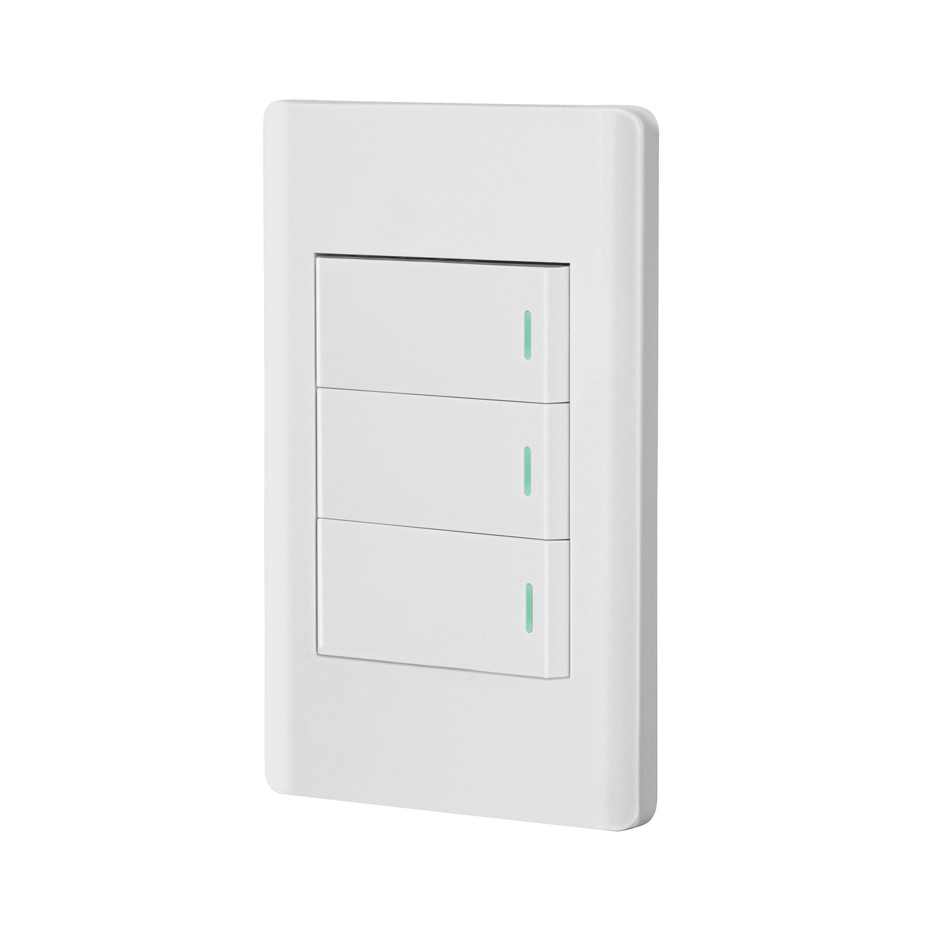 Placa armada blanca 2 interruptores 1 de 3 vías 1 mód,Lisboa