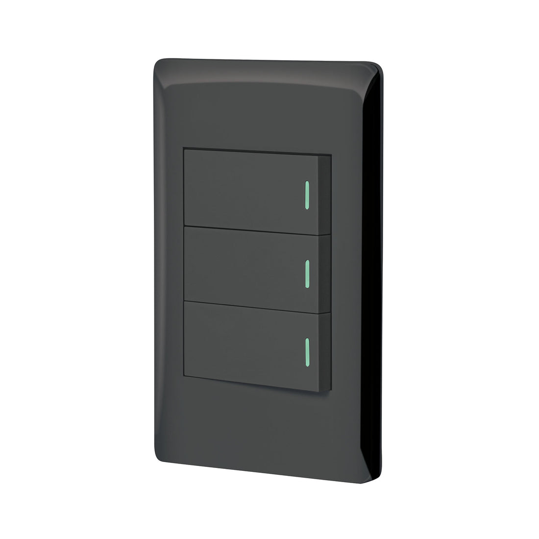 Placa armada negra 2 interruptores 1 de 3 vías 1 mód, Lisboa