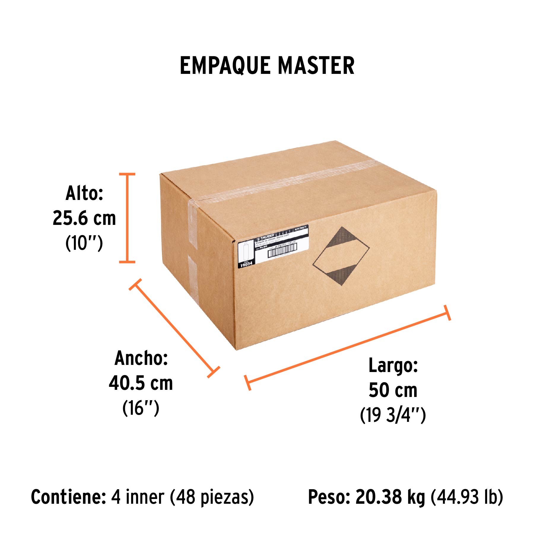 Pintura en aerosol, blanco mate, bote esbelto, 400 ml - Empaque