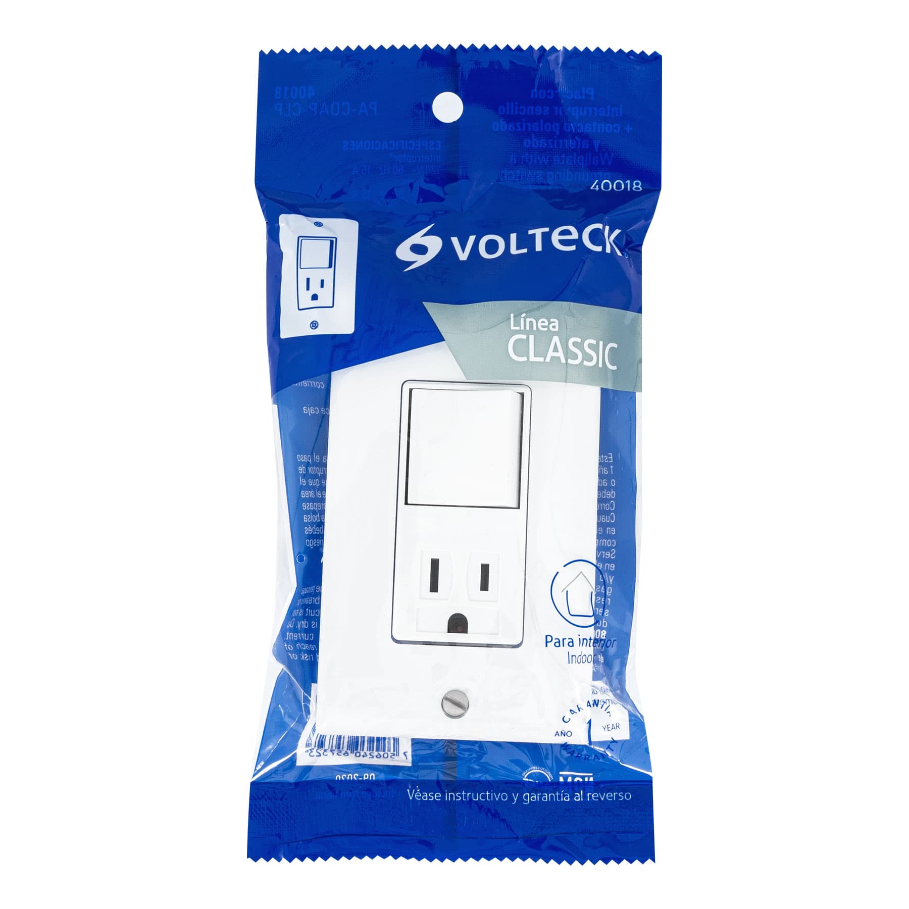 Placa armada contacto e interruptor Classic, VOLTECK