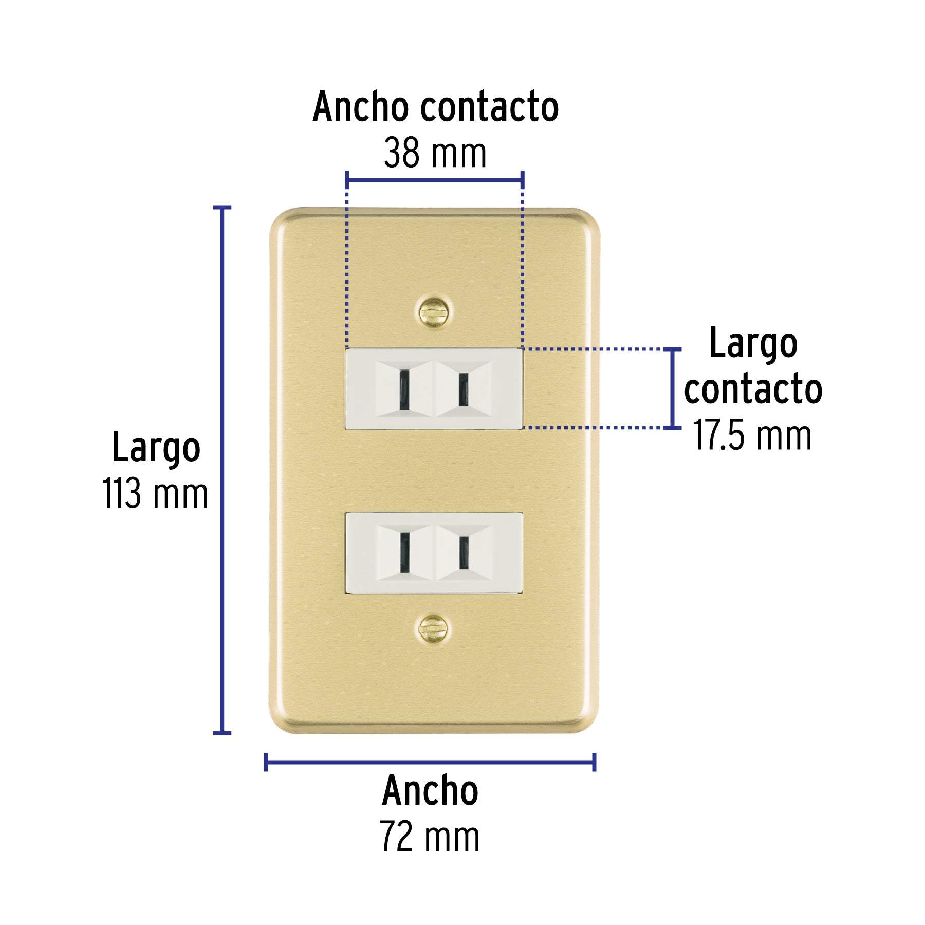 Placa armada 2 contactos polarizados línea Económica