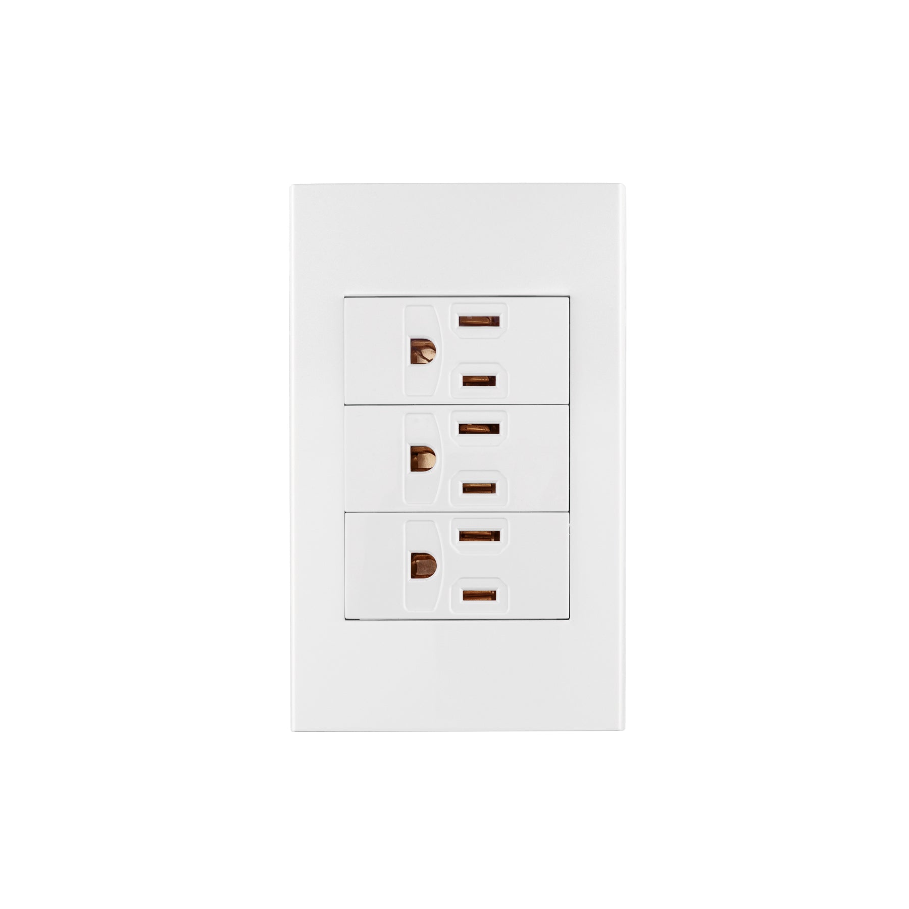 Placa armada 3 contactos, 1 módulo, Española, blanco
