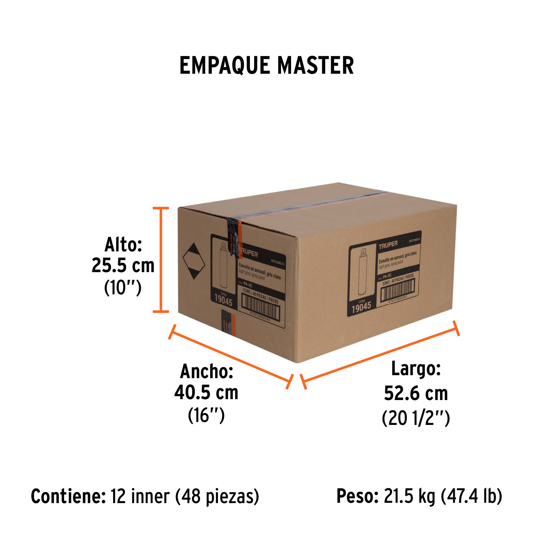 Pintura en aerosol, gris claro, bote esbelto, 400 ml - Empaque