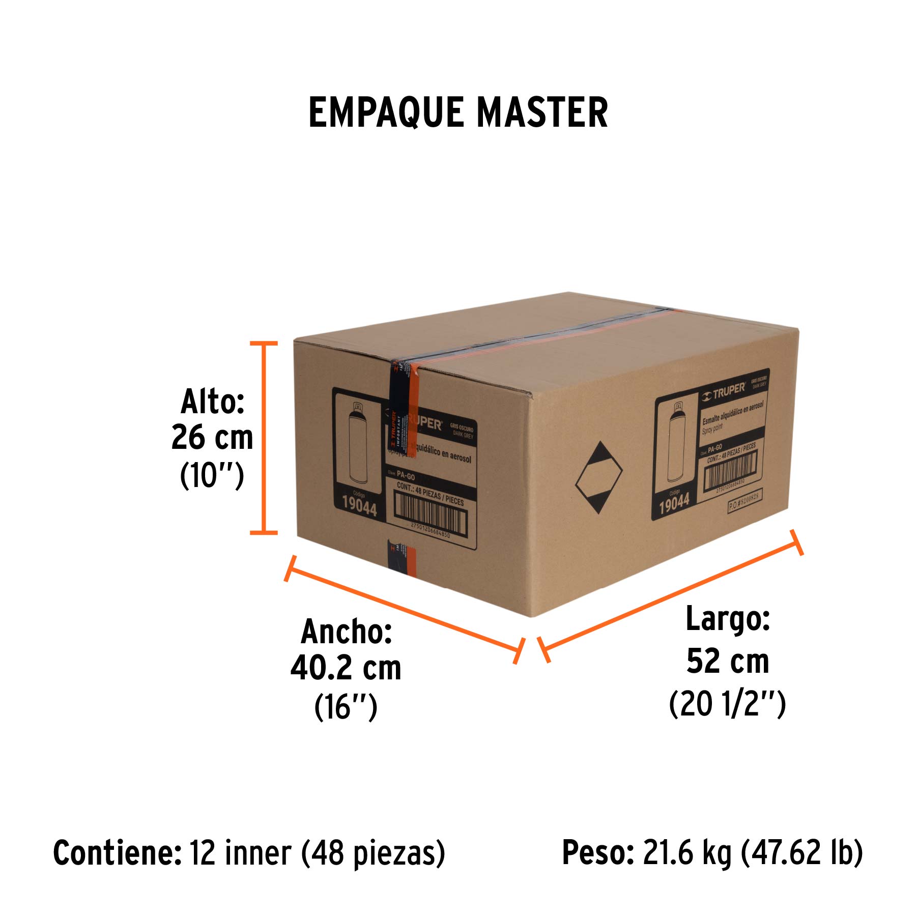 Pintura en aerosol, gris obscuro, bote esbelto, 400 ml - Empaque
