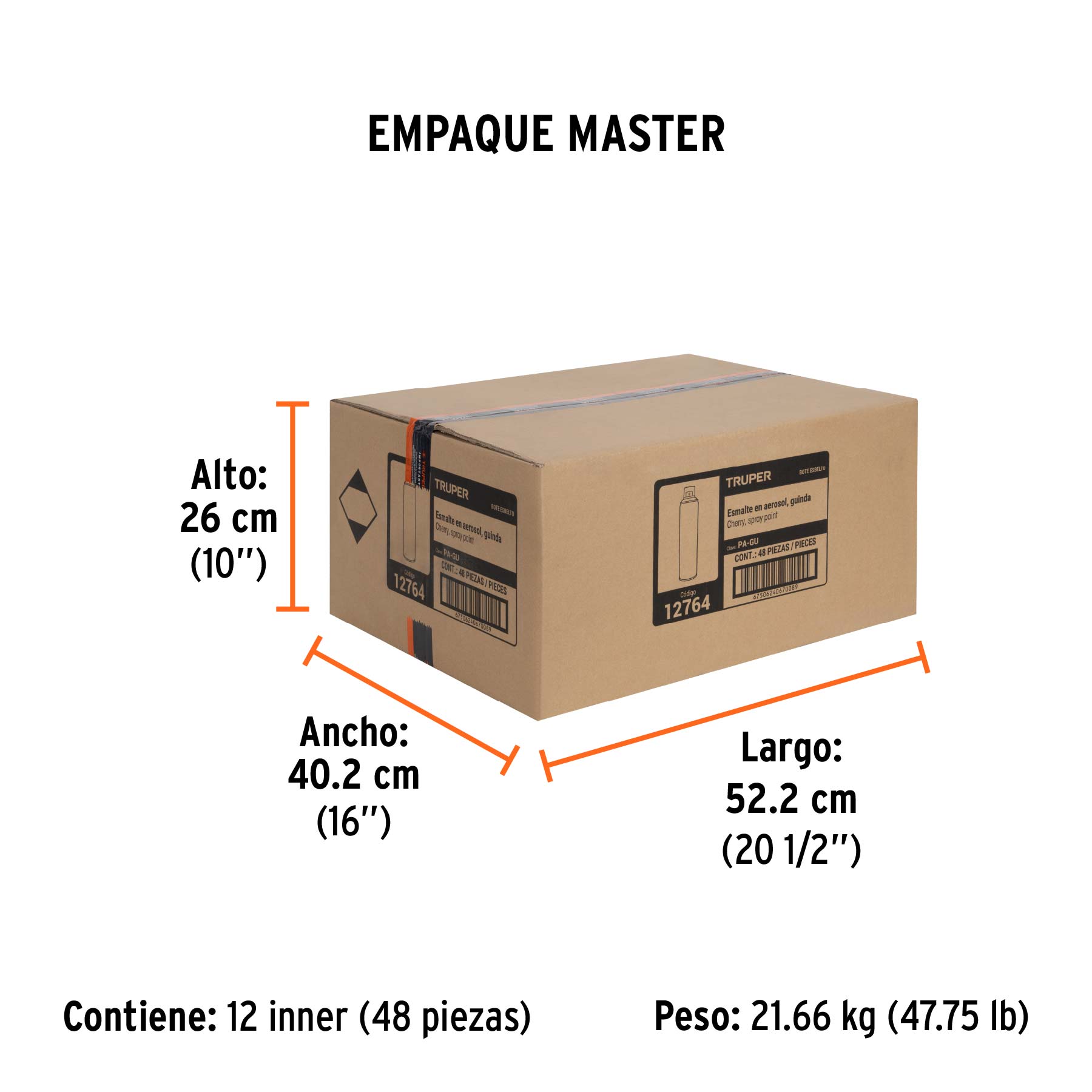 Pintura en aerosol, guinda, bote esbelto, 400 ml - Empaque