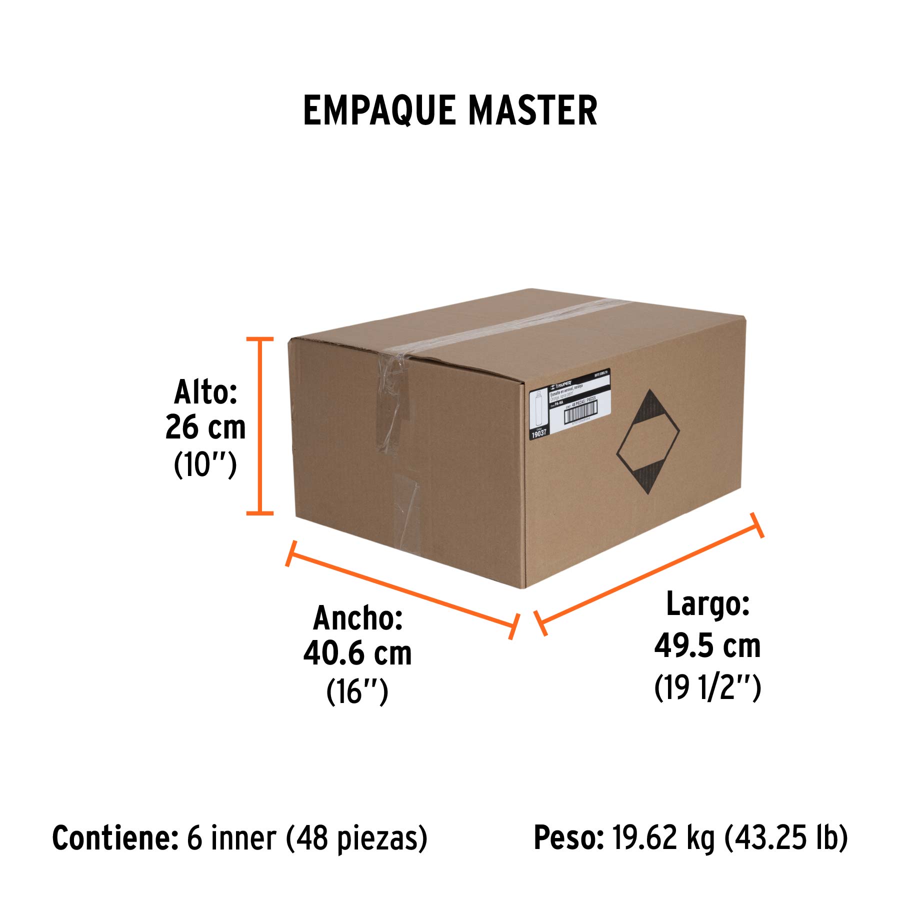 Pintura en aerosol, naranja, bote esbelto, 400 ml - Empaque