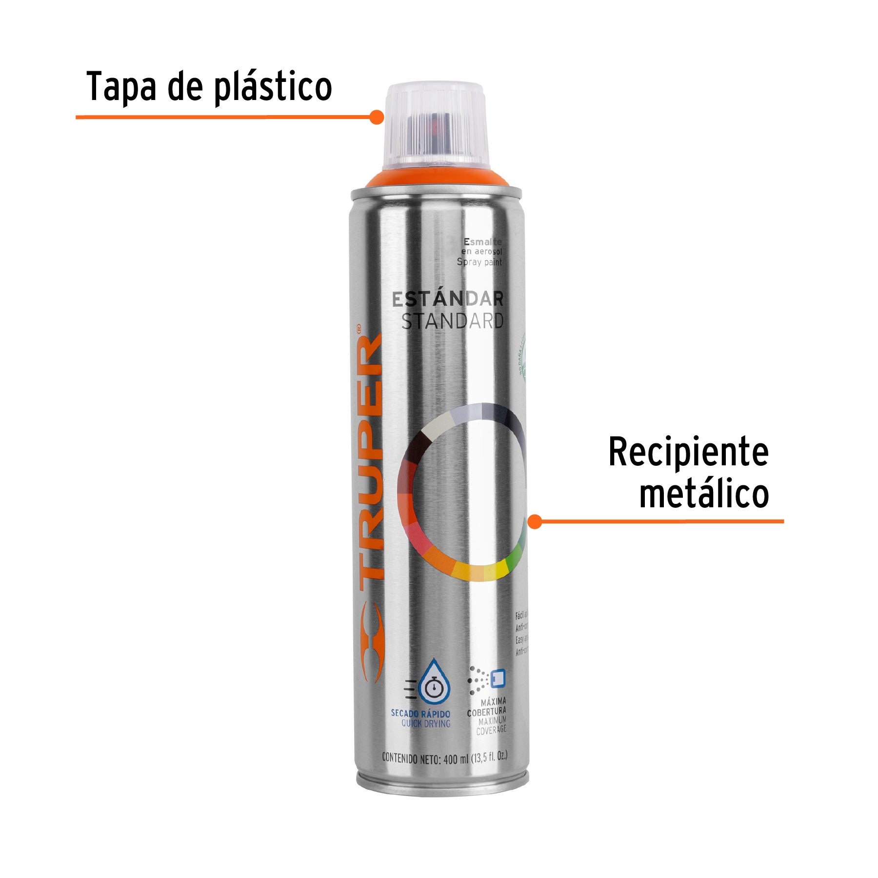 Pintura en aerosol, naranja, bote esbelto, 400 ml