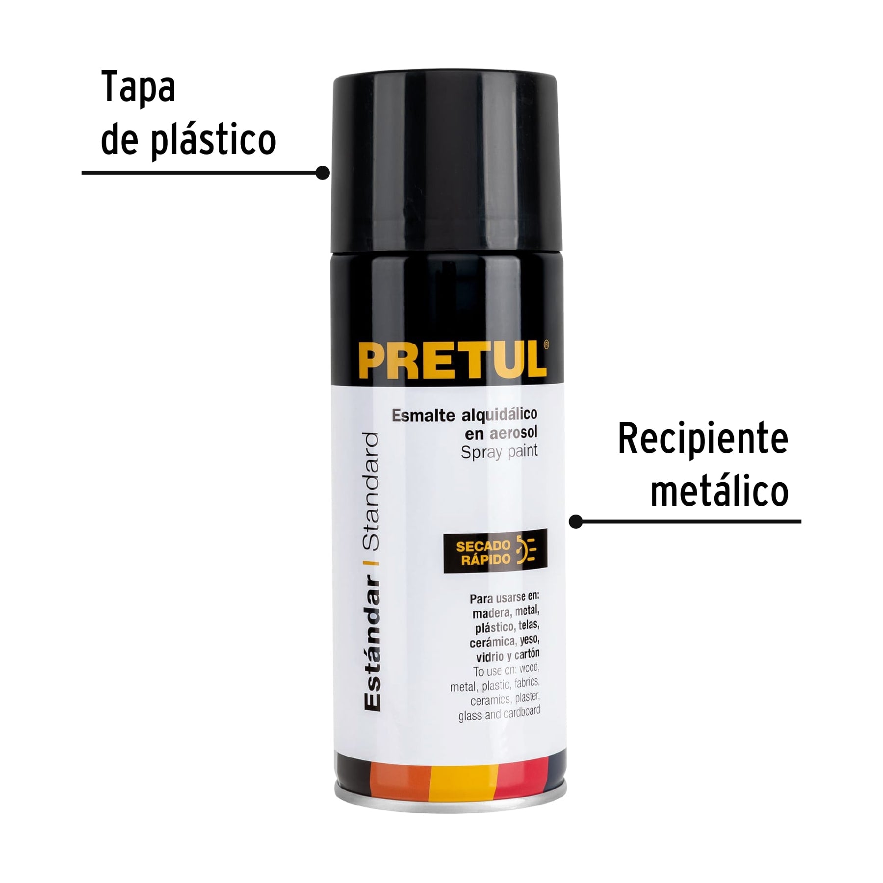 Pintura en aerosol, negro mate, 400 ml, PRETUL