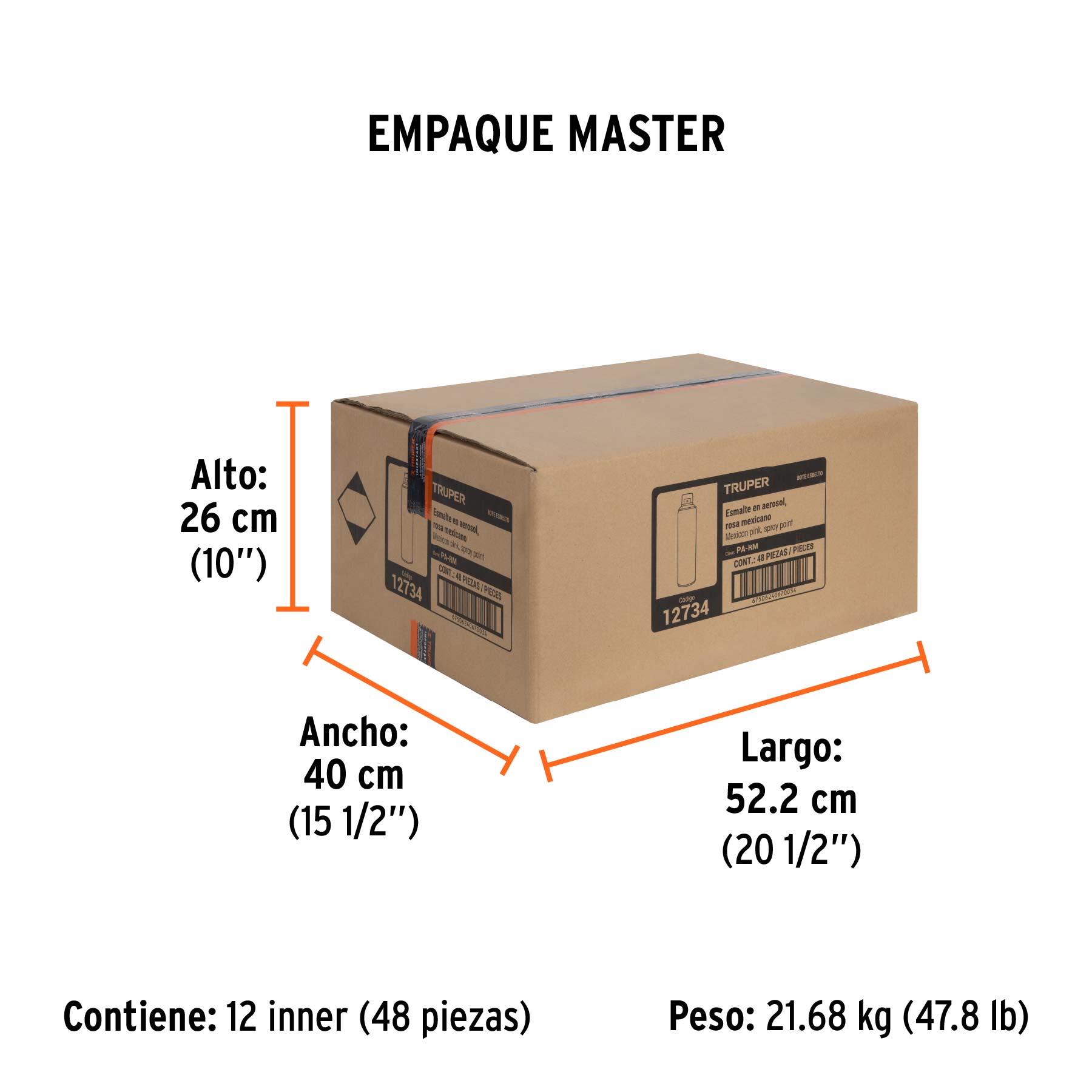 Pintura en aerosol, rosa mexicano, bote esbelto, 400 ml - Empaque