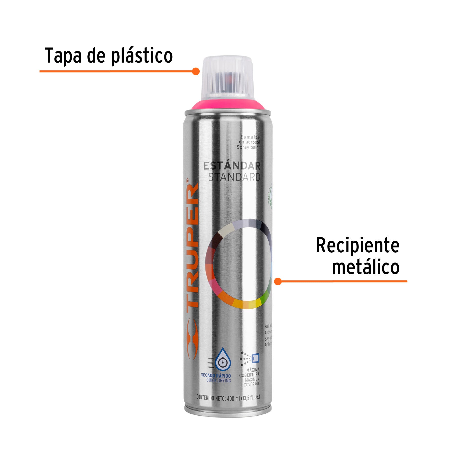 Pintura en aerosol, rosa mexicano, bote esbelto, 400 ml