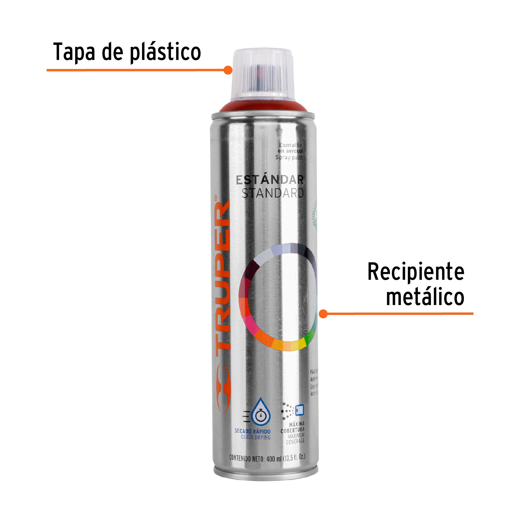 Pintura en aerosol, rojo taxi, bote esbelto, 400 ml