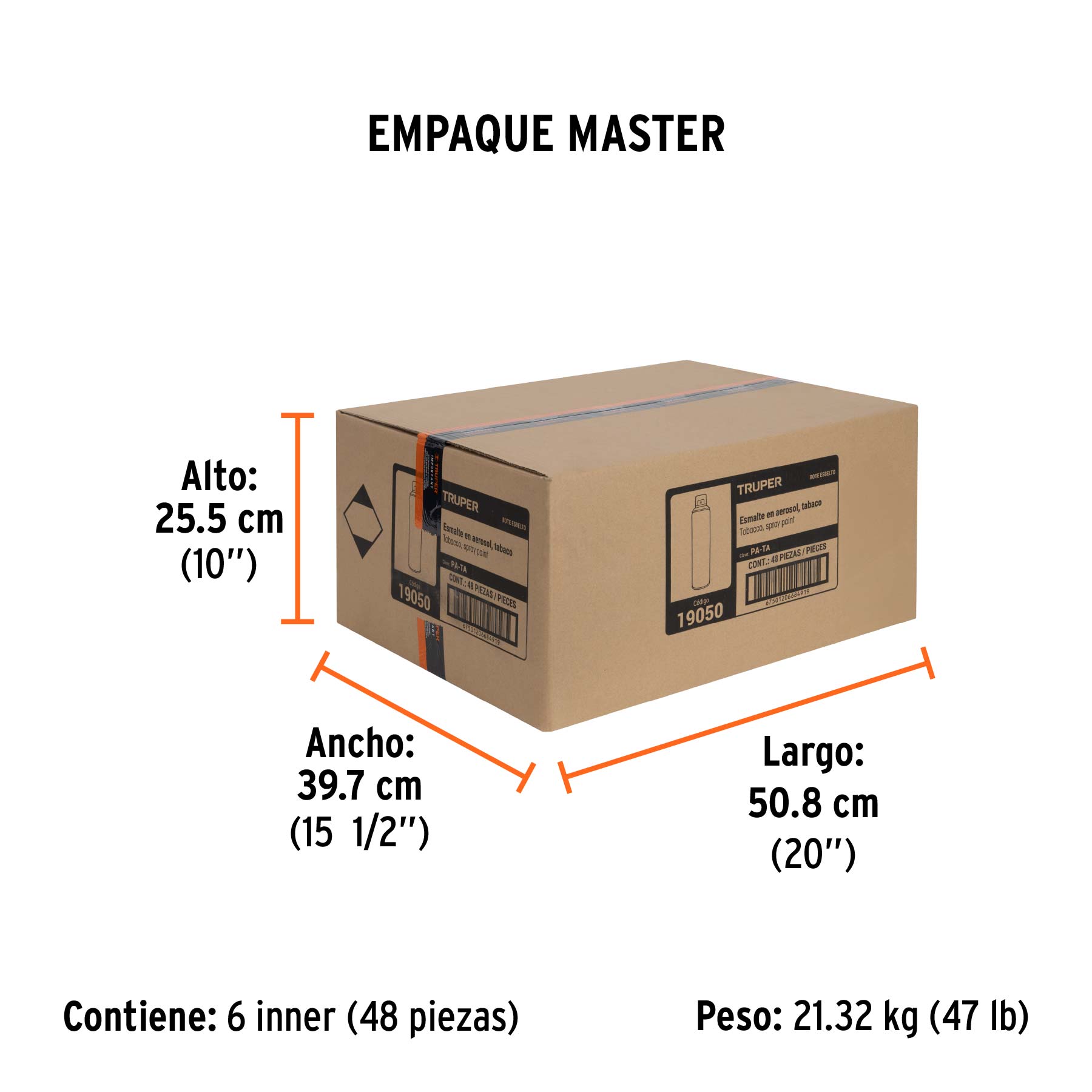 Pintura en aerosol, tabaco, bote esbelto, 400 ml - Empaque