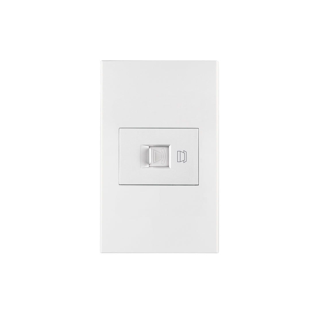 Placa armada 1 toma para teléfono, 1.5 mod, Española, blanco
