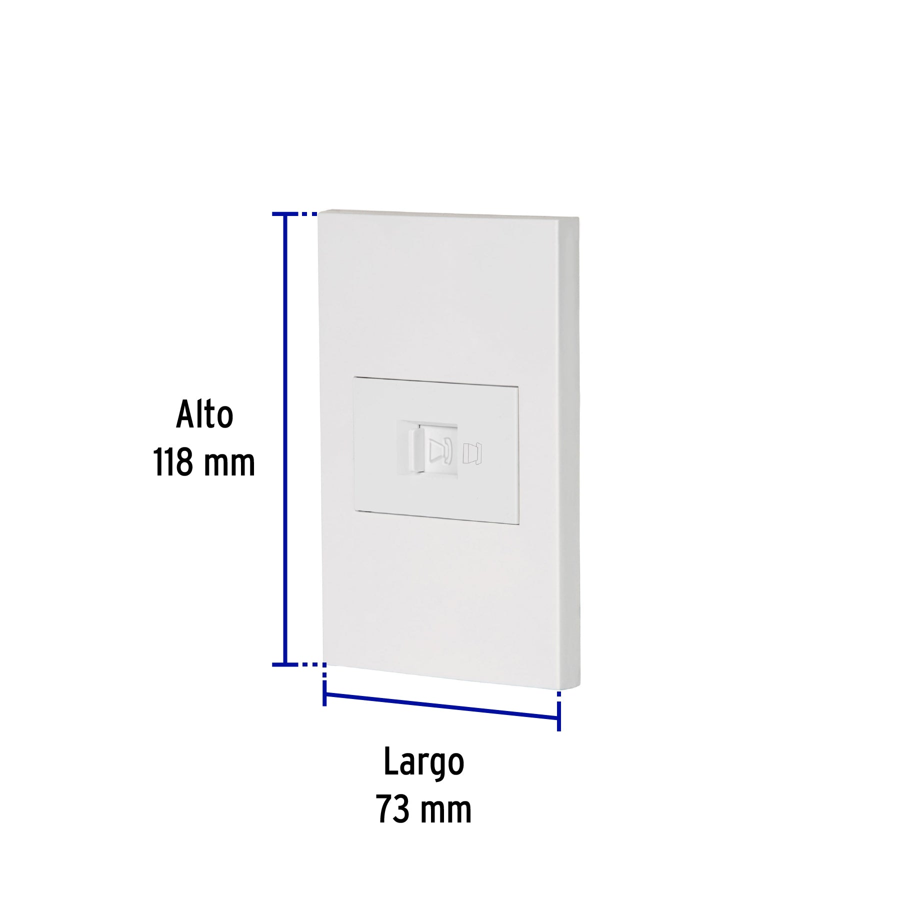 Placa armada 1 toma para teléfono, 1.5 mod, Española, blanco