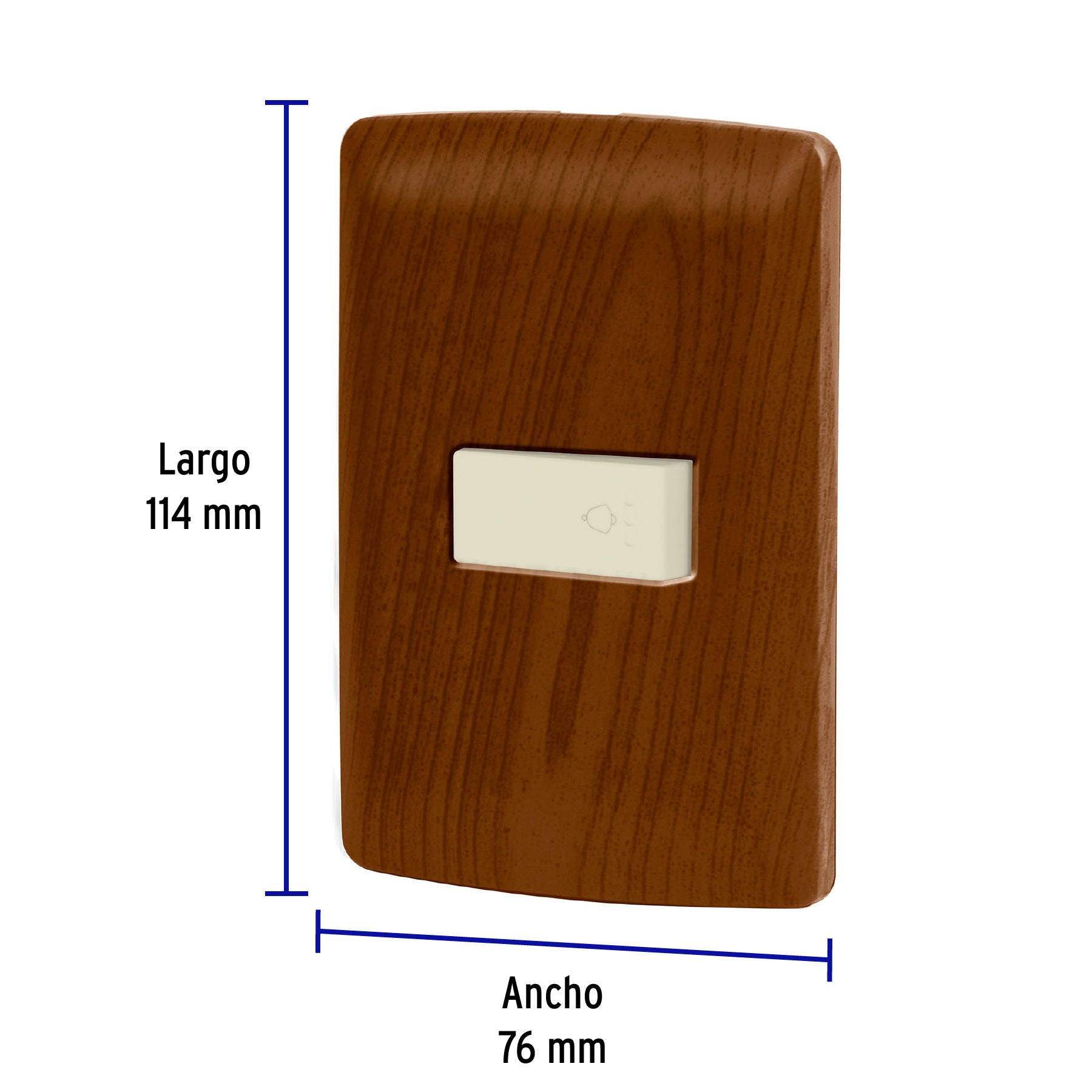 Placa armada con timbre madera, línea Italiana, VOLTECK