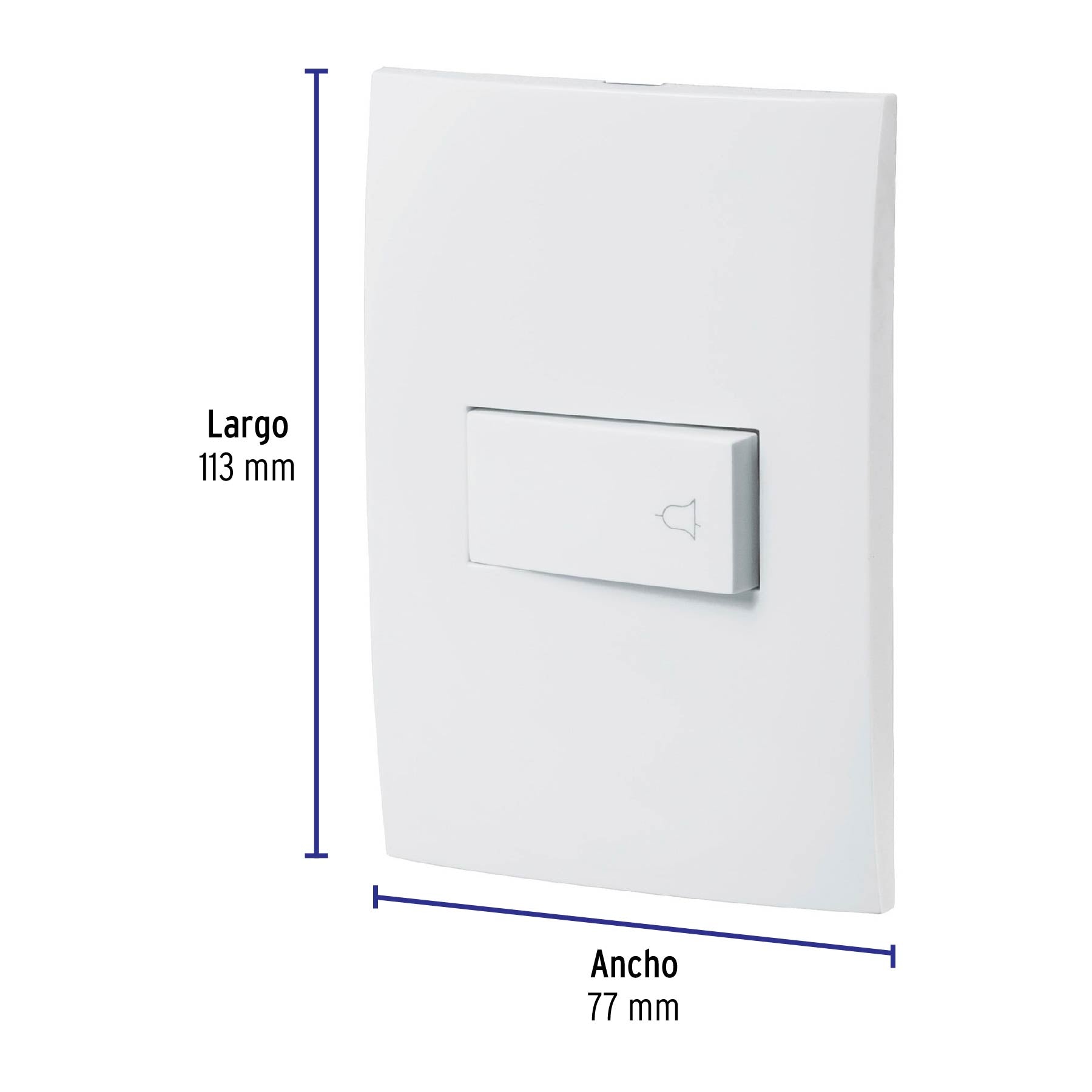 Placa armada con timbre, línea Oslo, color blanco, VOLTECK