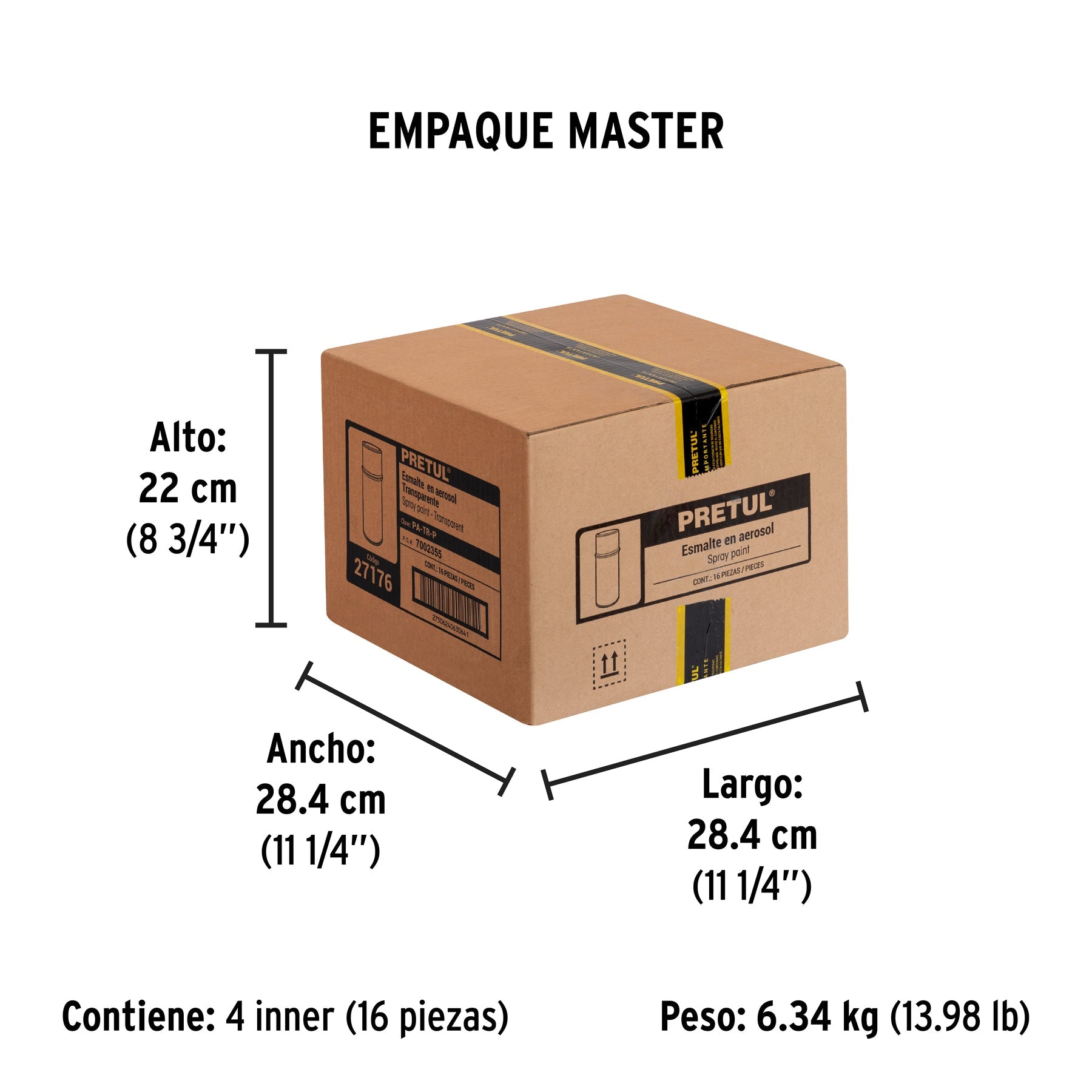 Pintura en aerosol, transparente, 400 ml, PRETUL - Empaque