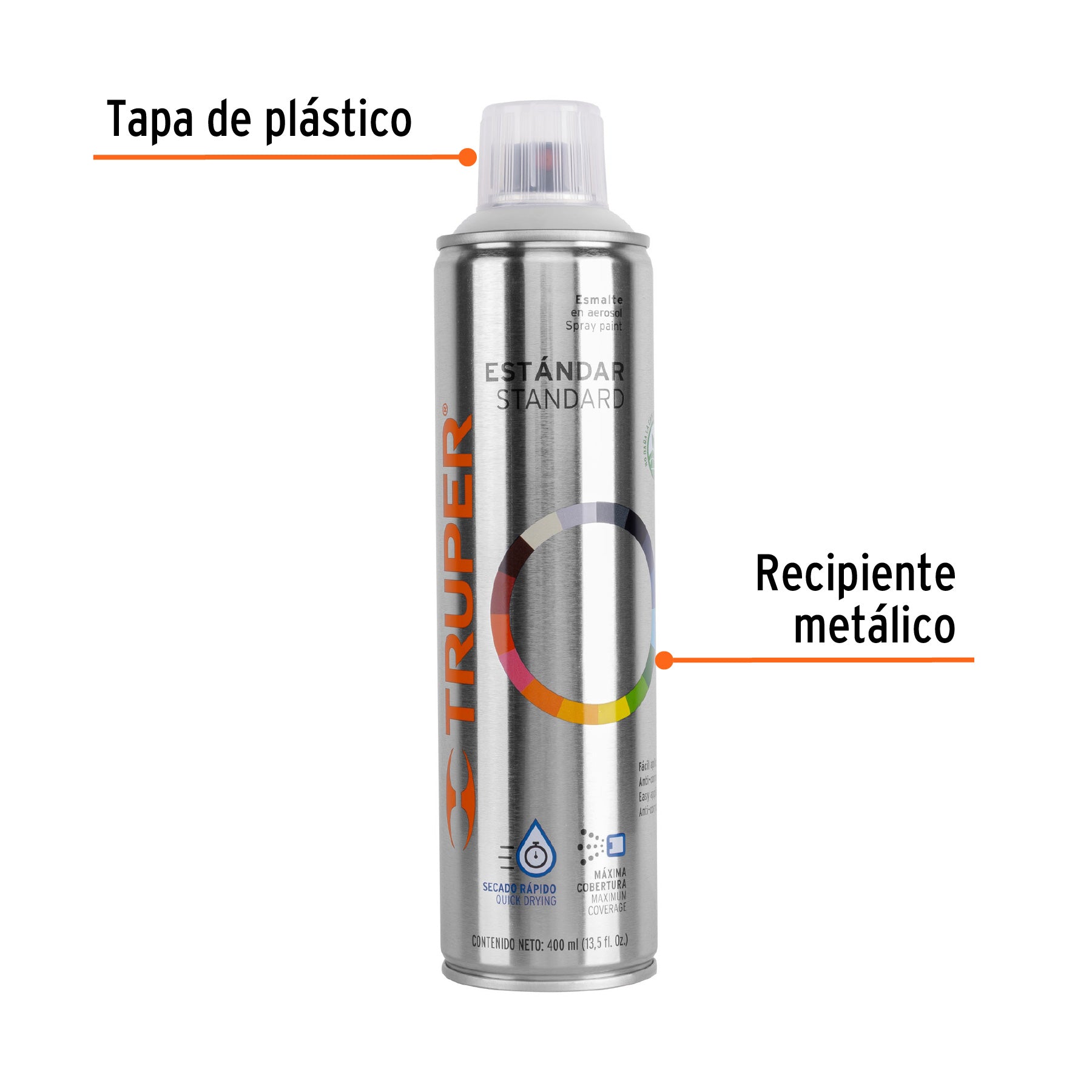 Pintura en aerosol, transparente mate, bote esbelto, 400 ml