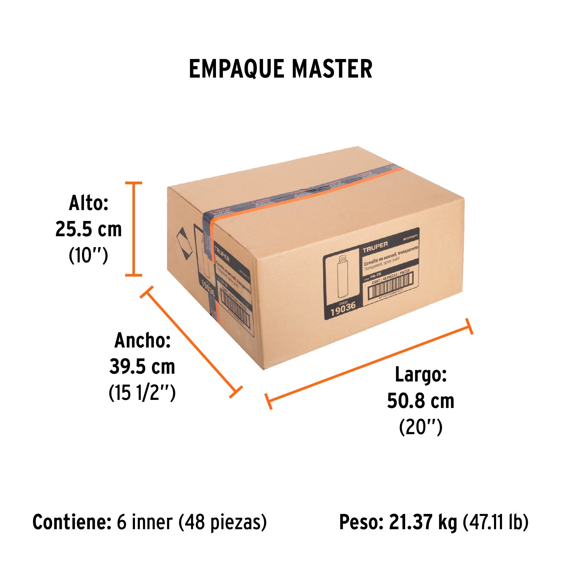 Pintura en aerosol,transparente brillante,bote esbelto,400ml - Empaque