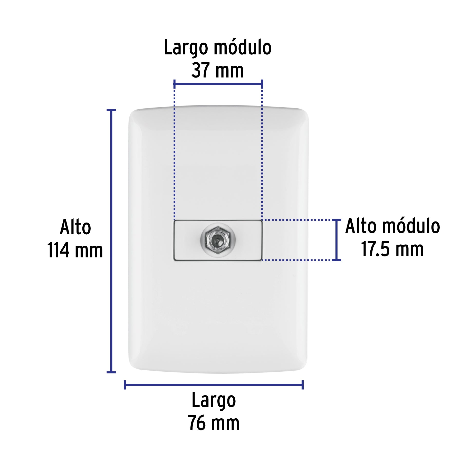 Placa armada con conexión para TV, blanco, línea Italiana