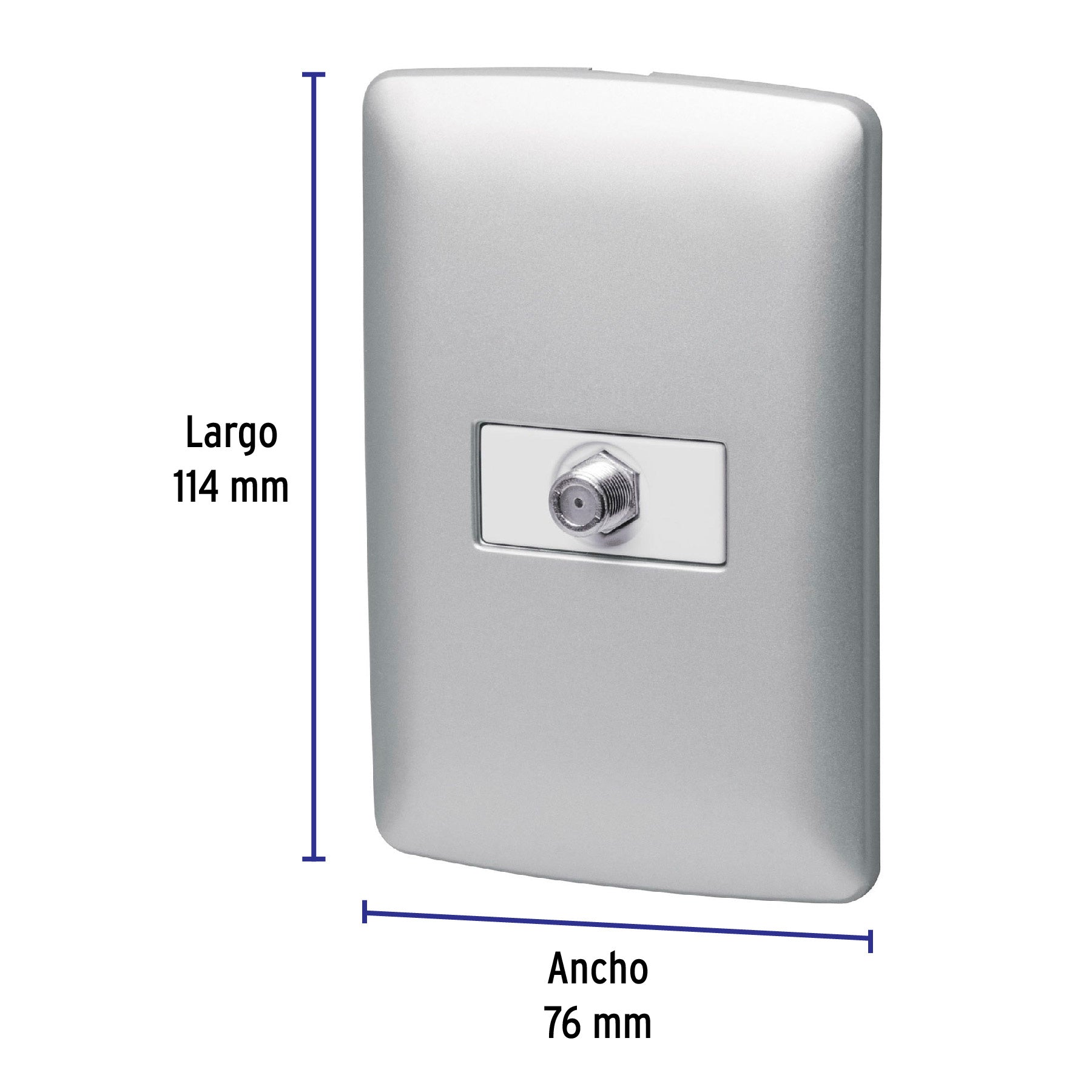 Placa armada con conexión para TV, plata, línea Italiana
